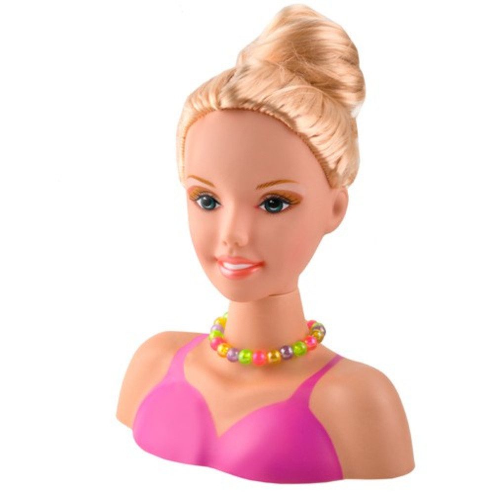 KRUZZEL Haarstyling-Set Stylingkopf Beauty Mädchen, Spar-Set, 14-tlg., pädagogisch modisch, Oberteil mit Zubehör zum stylen