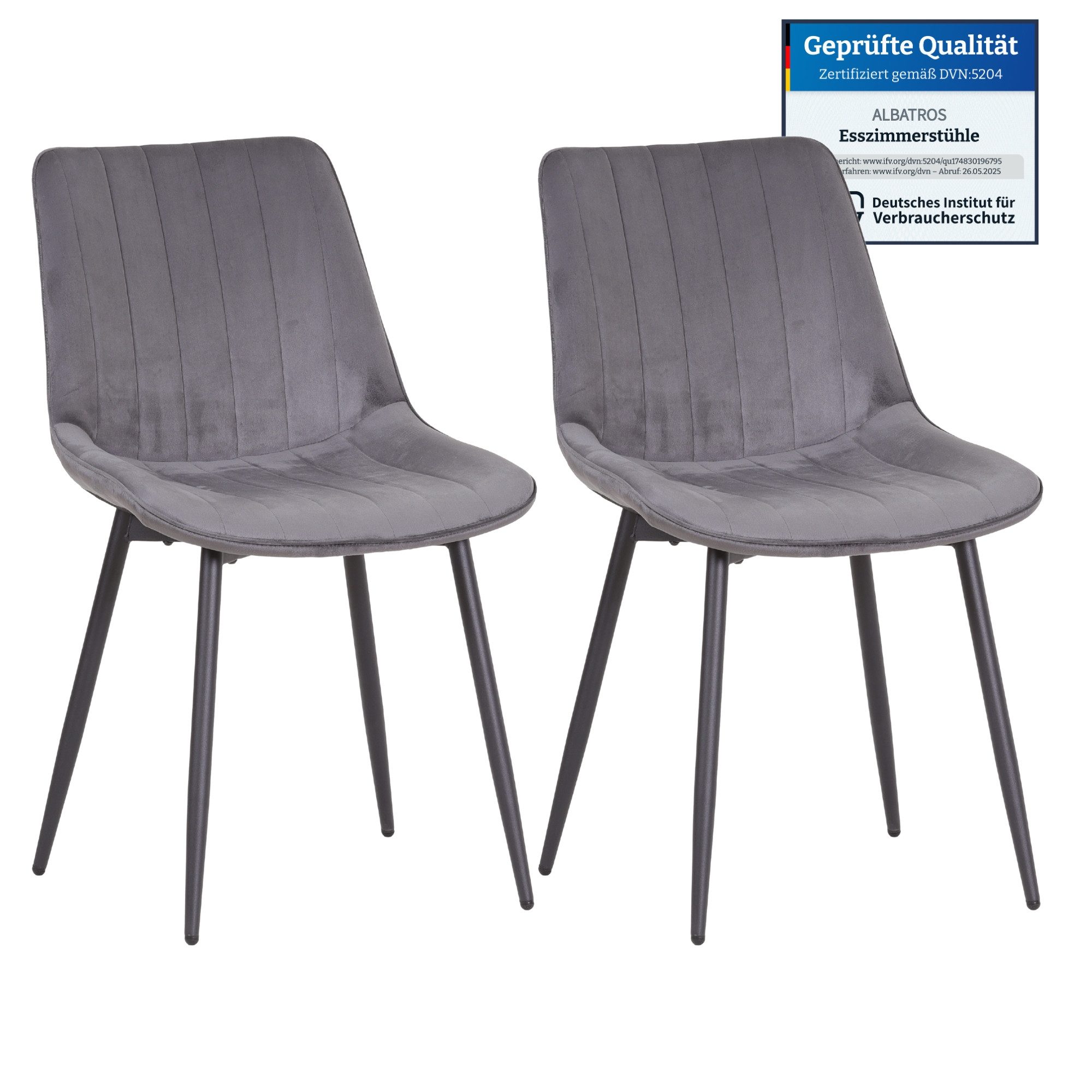 Albatros International Esszimmerstuhl BOSA Samtstuhl Beige günstig online kaufen