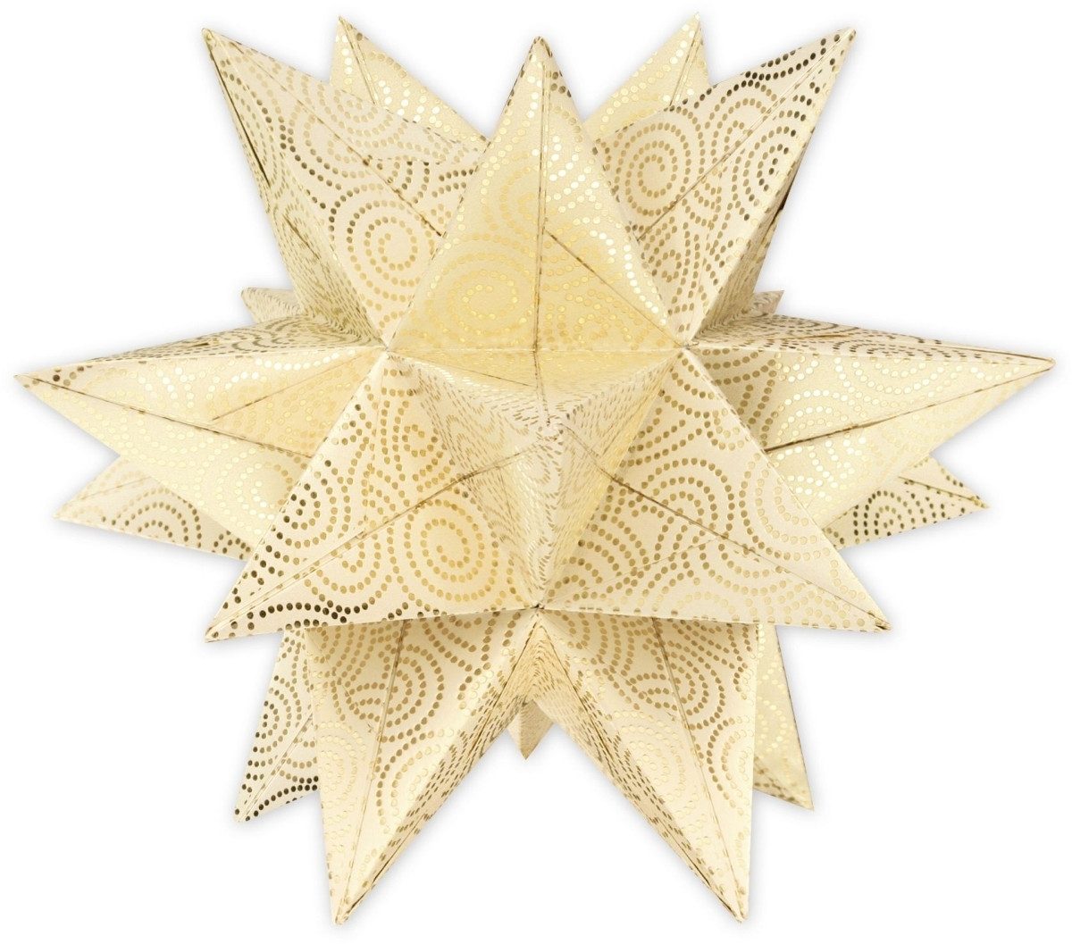 Bastelfilz Faltblätter Aurelio Stern Swirl 110g/qm 10x10cm creme/gold.