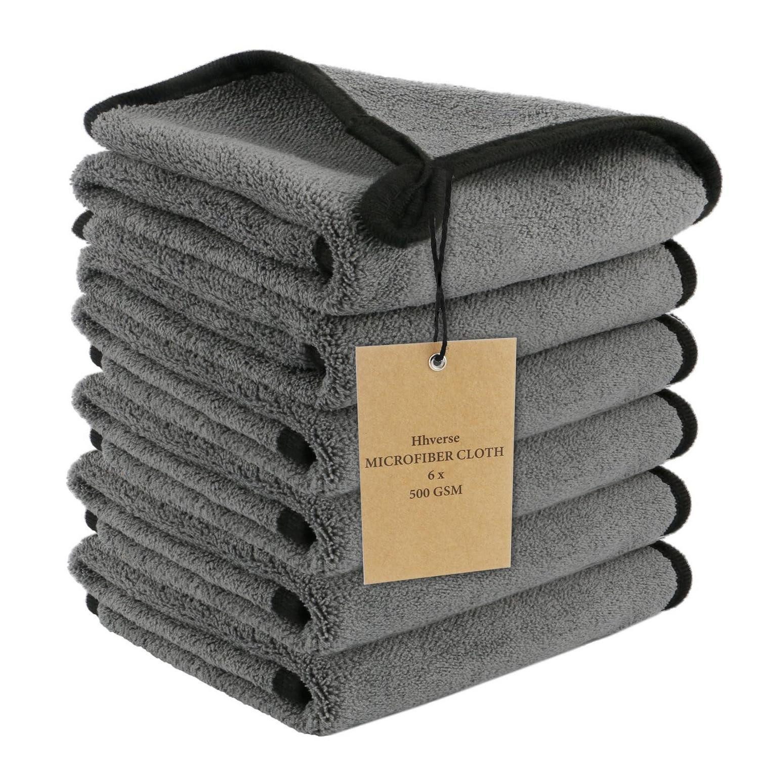 LuxusKollektion Mikrofasertücher Auto 6 Stück 30x40 cm 500 GSM Polieren Trocknen Mikrofasertuch