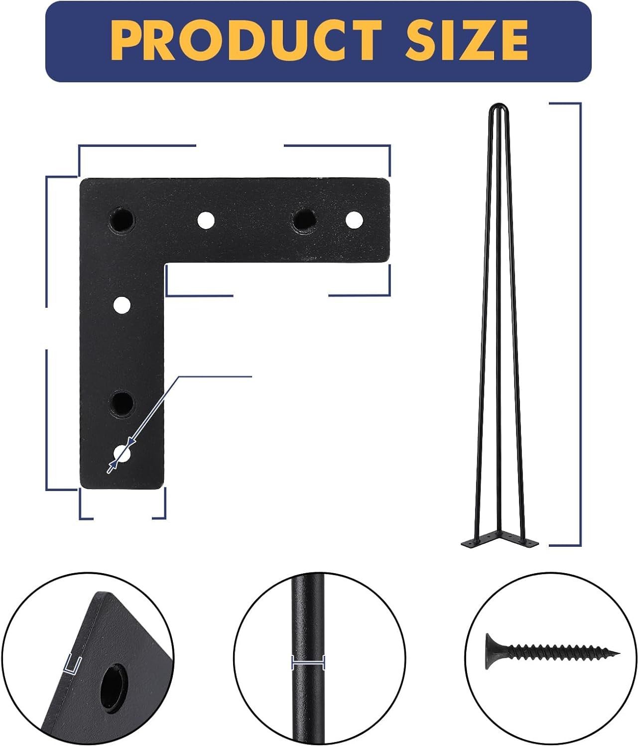 GarveeMore Tischbein 4x aus Metall,Haarnadel-Möbelbeine,obuste,moderne Tisc günstig online kaufen