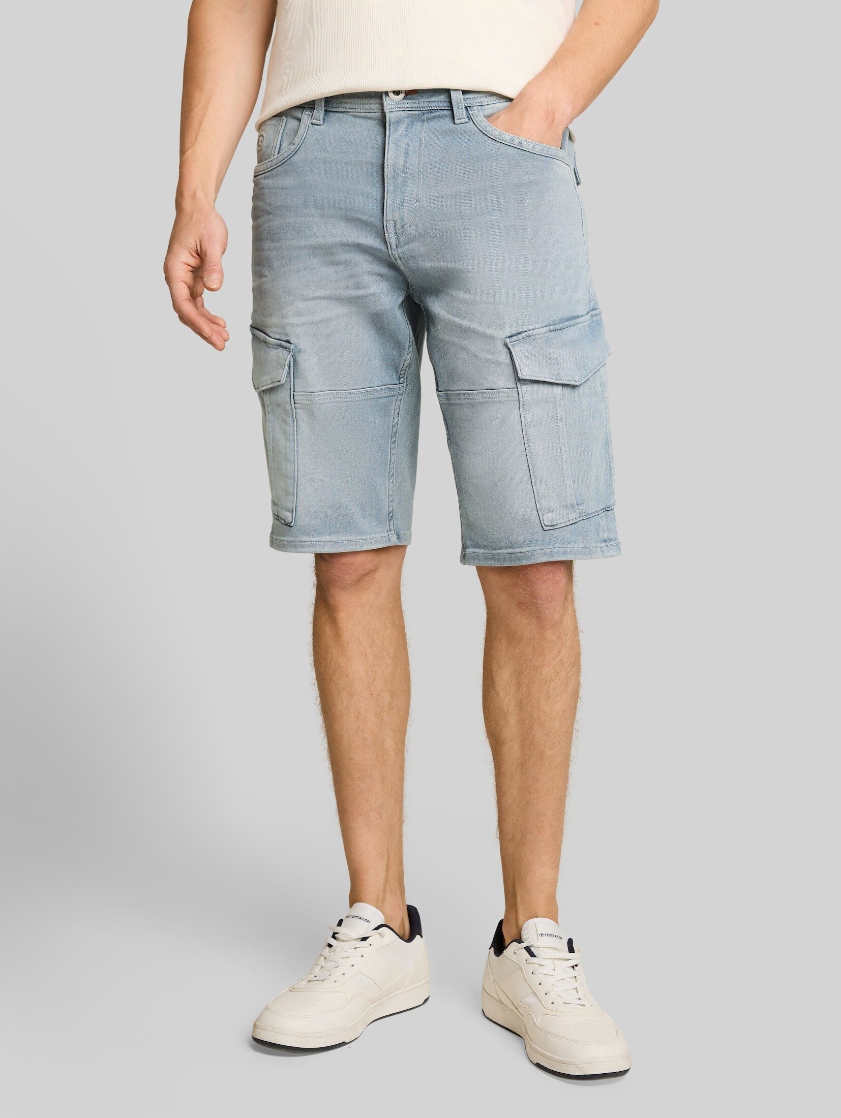 TOM TAILOR Shorts Jeanshosen TTMARVIN STRAIGHT Cargo Jeans Shorts