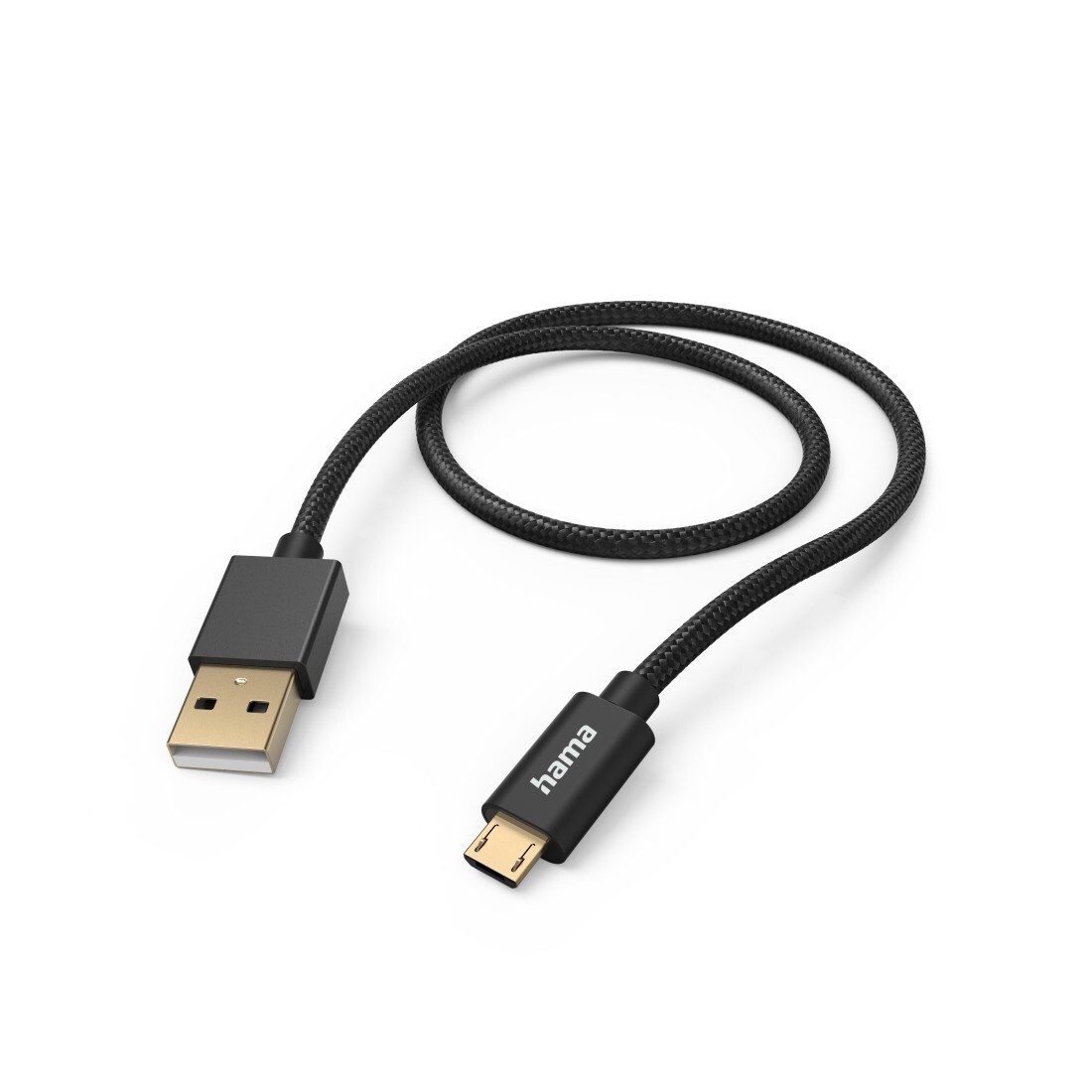 Hama "Fabric", USB-A - Micro-USB, 1,5 m, Nylon, Schwarz USB-Kabel, (1.5 cm)