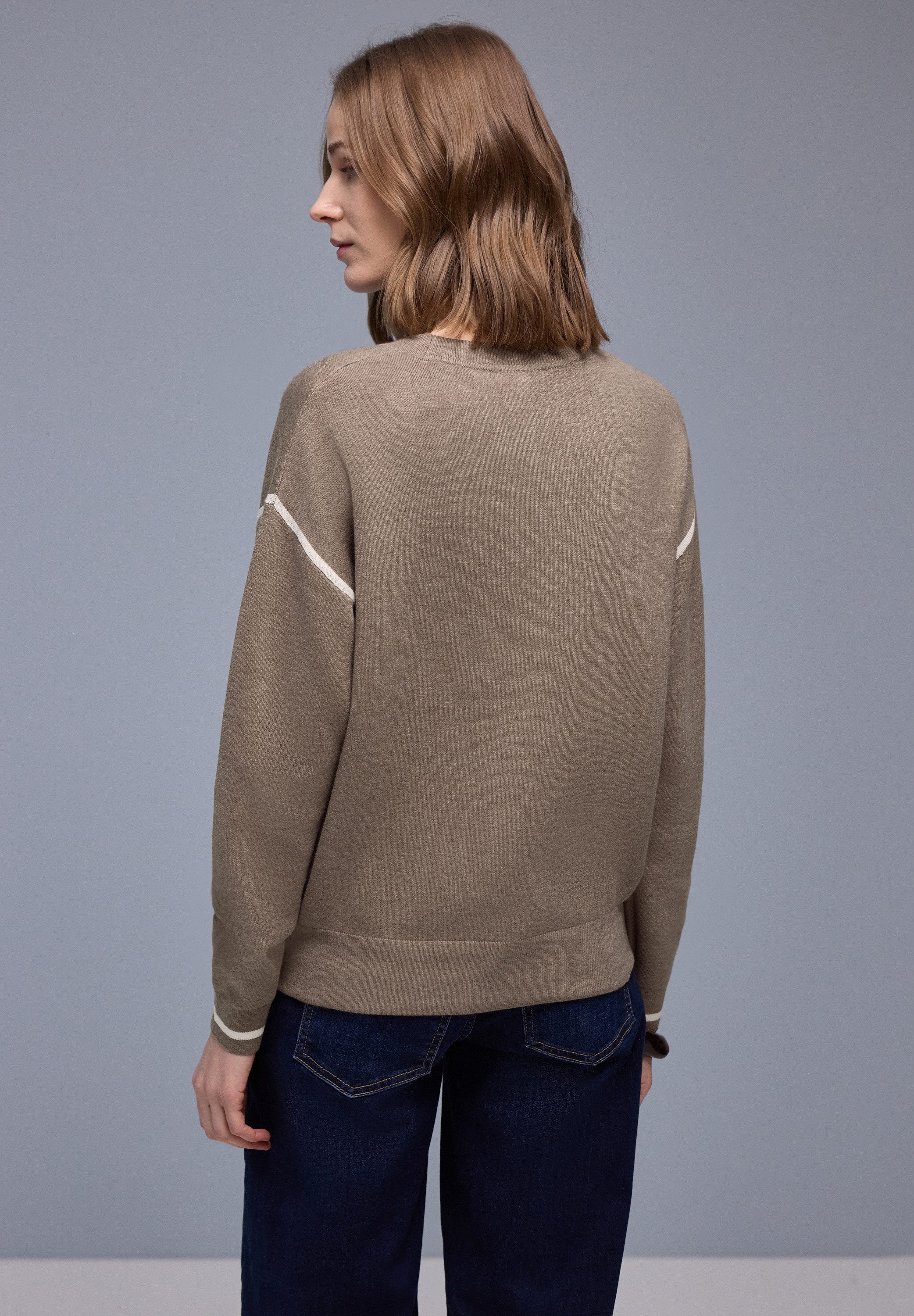 STREET ONE Strickpullover mit Kontrastdetails günstig online kaufen