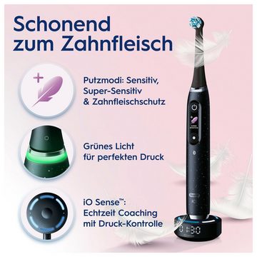 Oral-B Elektrische Zahnbürste iO 10, Aufsteckbürsten: 1 St., Magnet-Technologie, iOsense, 7 Putzmodi, Farbdisplay & Lade-Reiseetui