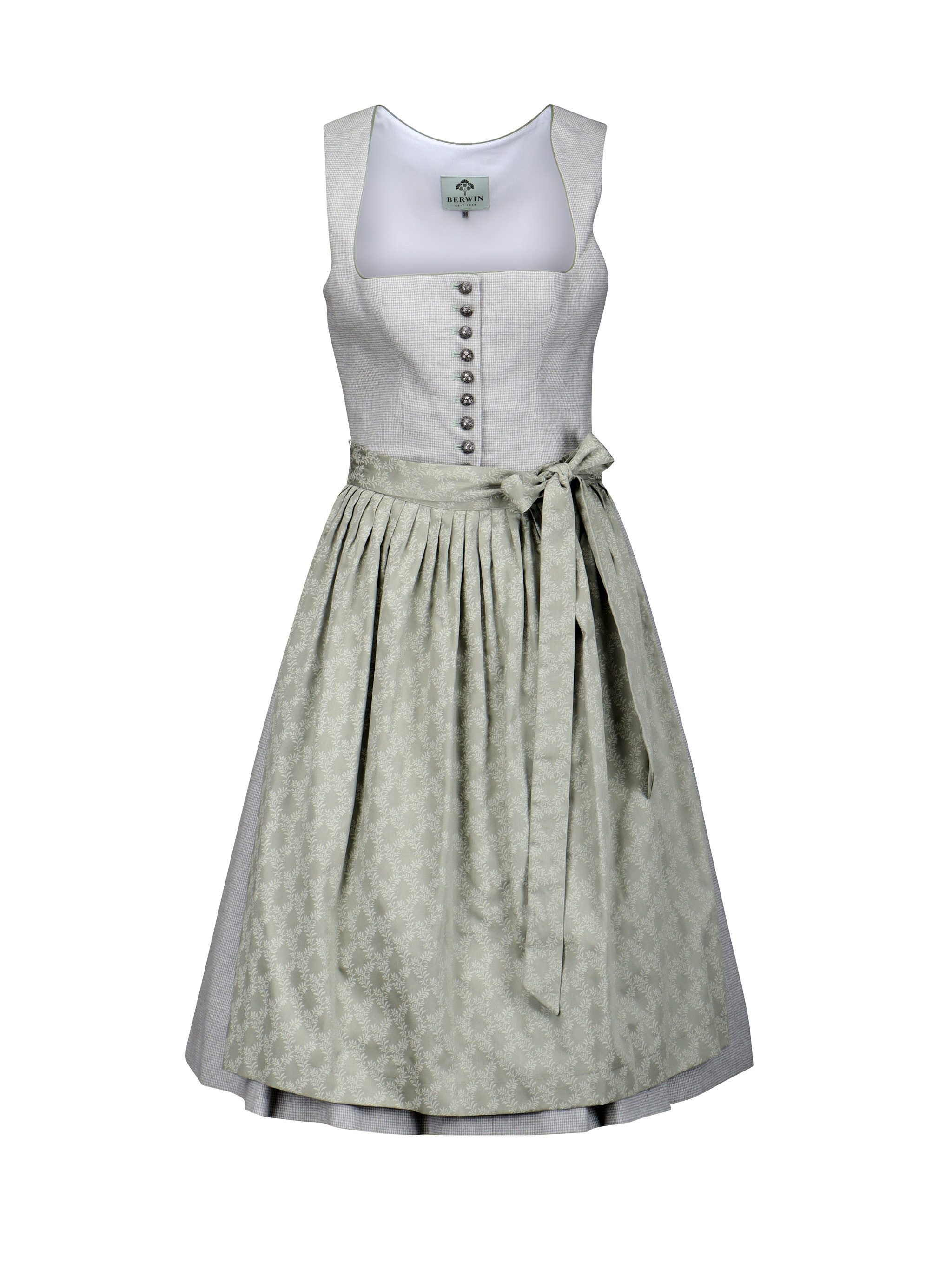 Dirndl Dirndl aus Flanellkaro incl. Schürze olivegrün