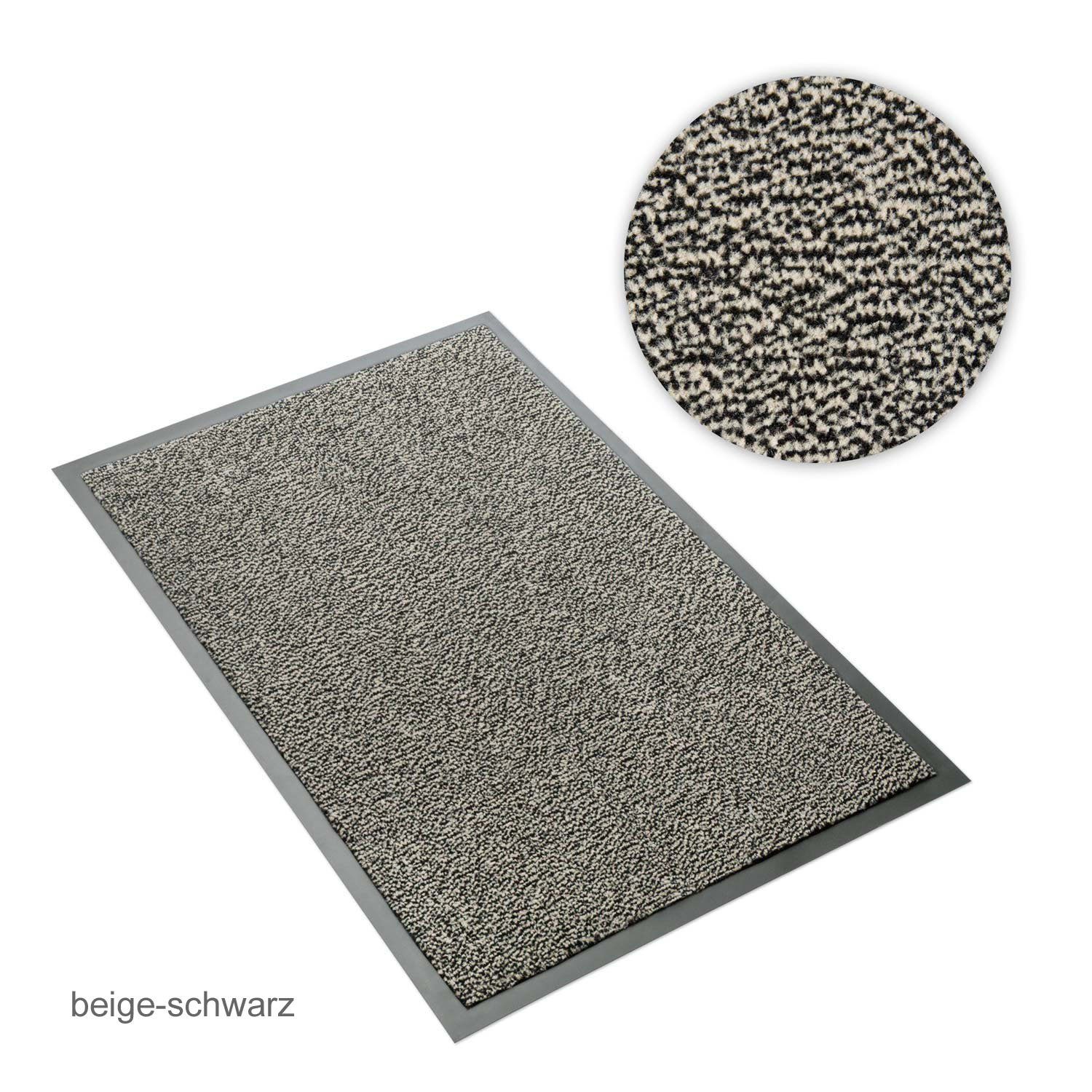 Metzker® Fußmatte Schmutzfangmatten - Sauberlaufmatten, rechteckig, Höhe: 7 mm, 60x90cm - beige-schwarz meliert