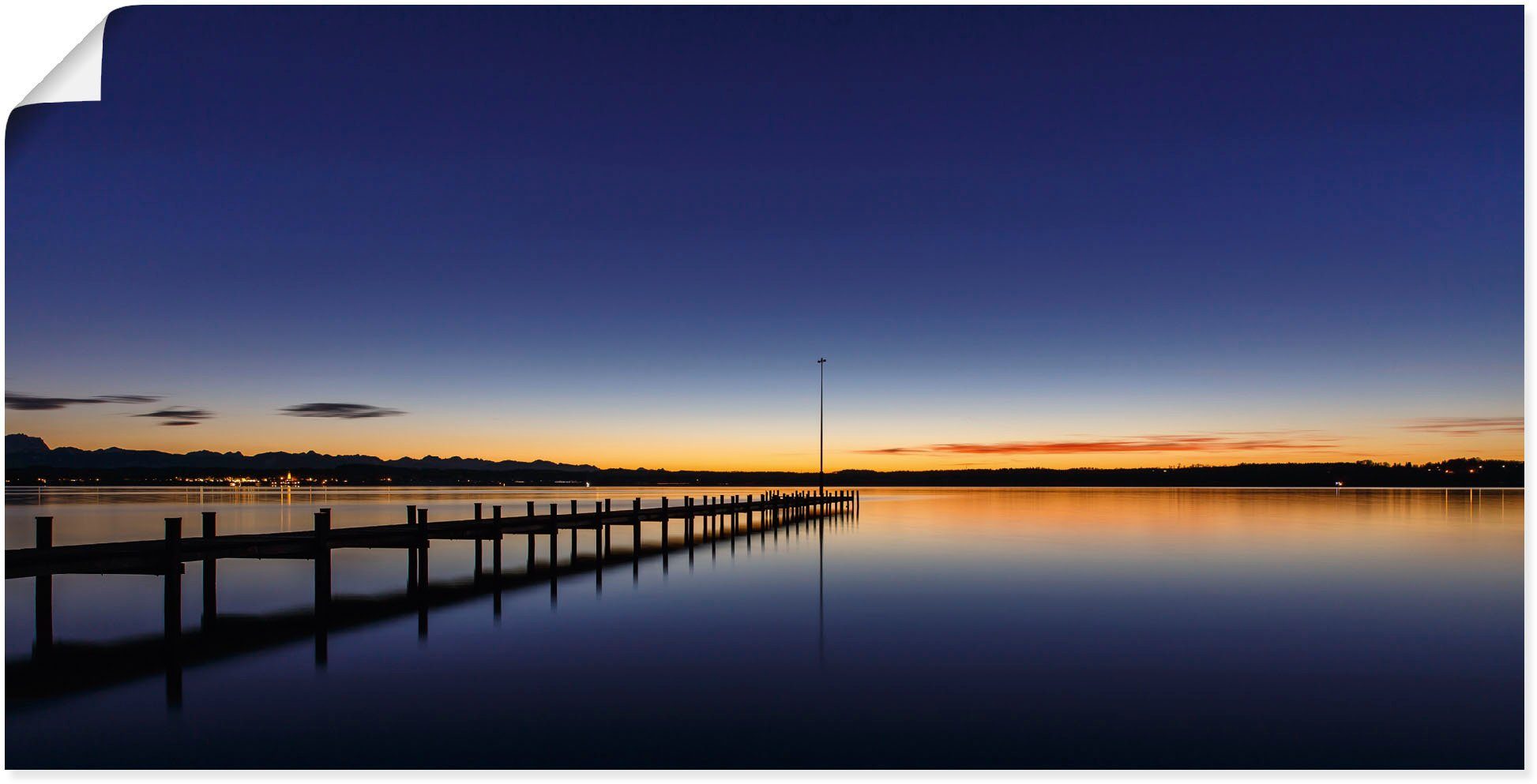 Artland Wandbild Sonnenuntergang oder in Poster versch. am Leinwandbild, I, Wandaufkleber Seebilder Starnberger als See Größen St), (1 Alubild