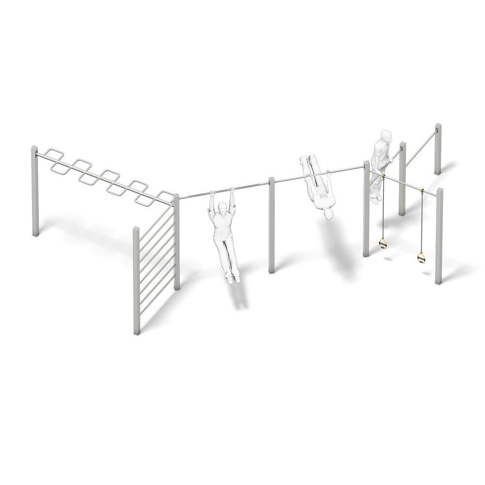 Playparc Kraftstation Calisthenics-Anlage 4FCIRCLE Enterprise, Entlastet Spielplatzgeräte durch professionelle Kraftgeräte