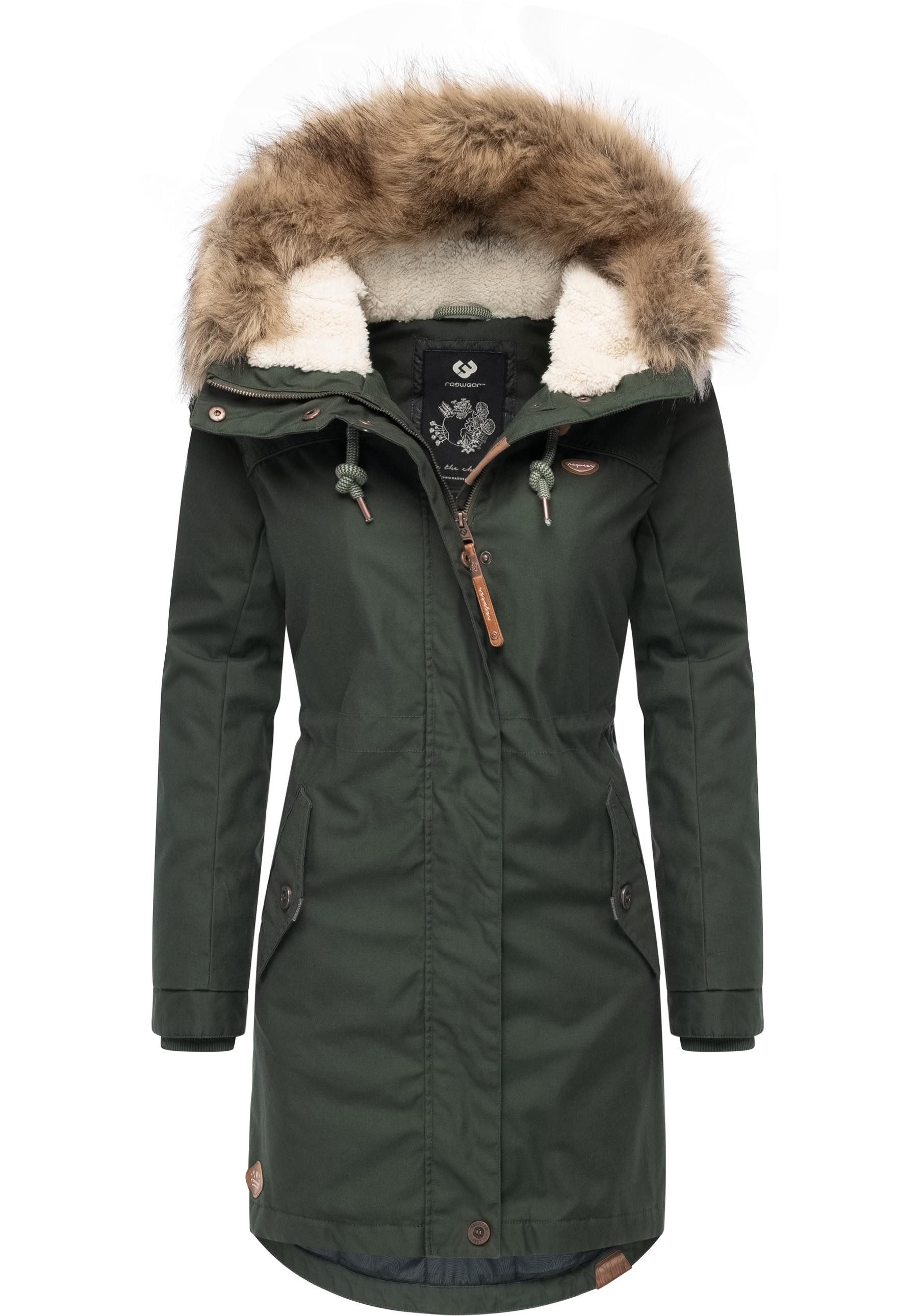 Ragwear Winterjacke Tawny stylischer Winterparka mit großer Kapuze und Kuns günstig online kaufen