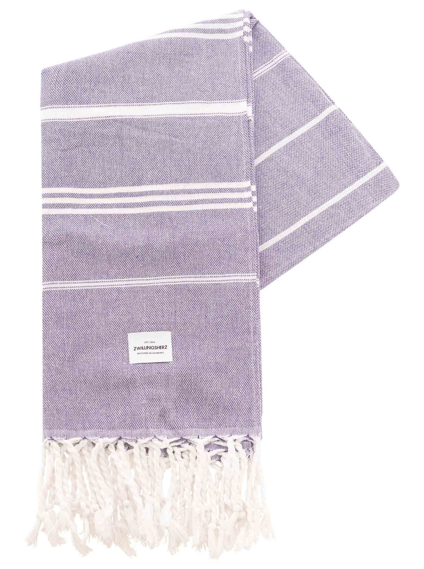 Zwillingsherz "Towel", gewebte Ware (1-St), mit Tasseln, Streifenmuster