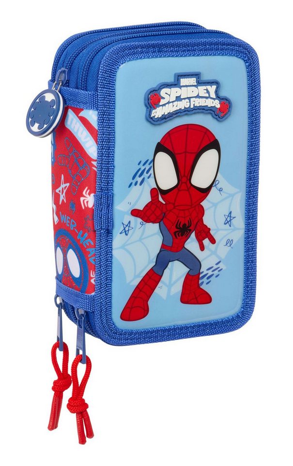 safta Federmäppchen Marvel Spidey & Freunde - Mäppchen Federmappe, 37 Teile, 3-fach gef., (37-tlg., Jungen), Reißverschluss