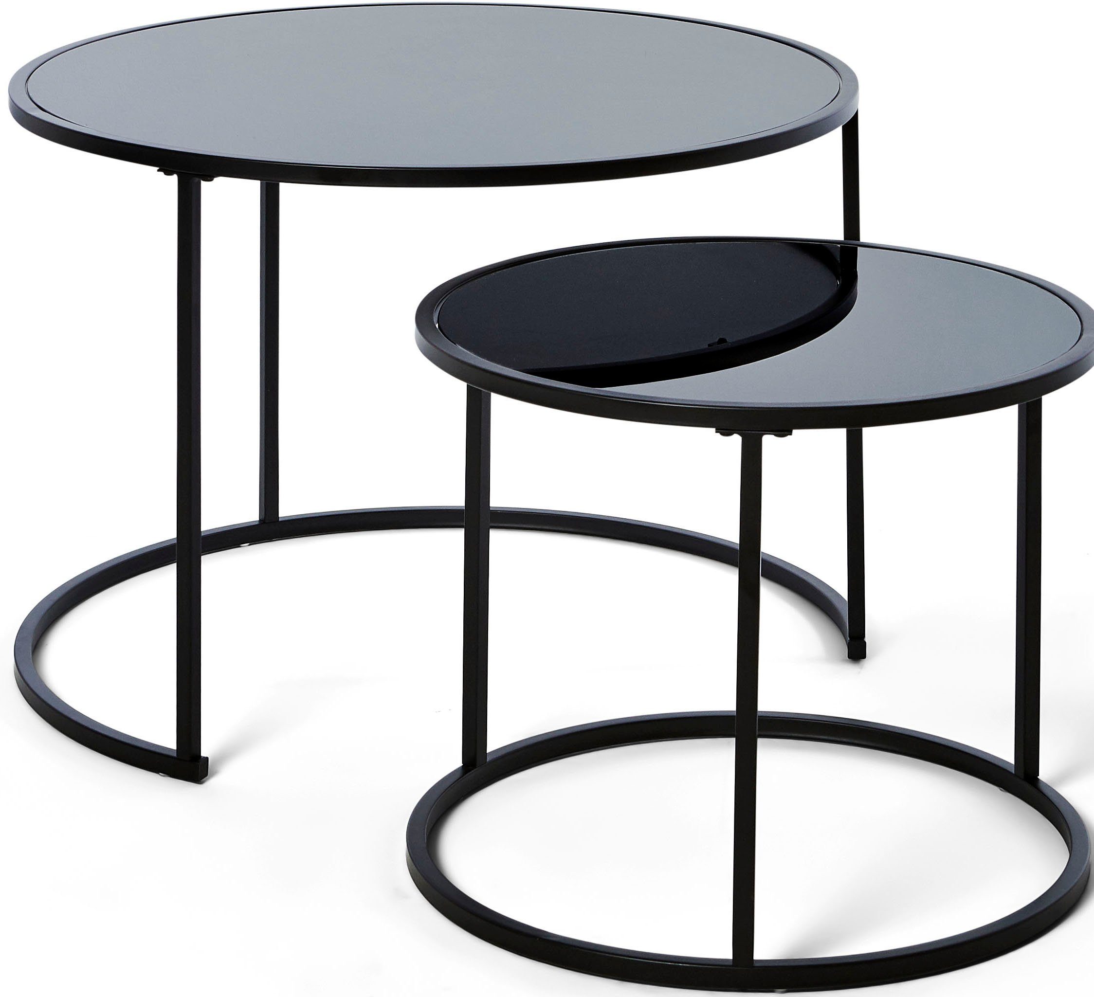 Jahnke Couchtisch (2-St), Couchtisch, Beistelltisch, Nachttisch in edlem Look