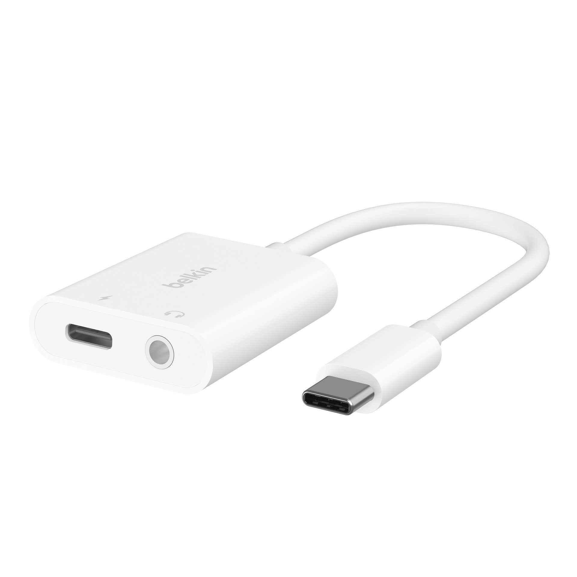 Belkin RockStar 3,5mm-Klinken-Audio- und USB-C-Ladeadapter Audio-Adapter USB Typ C zu 3,5-mm-Klinke, 4,68 cm, kompatibel mit USB-PD und Quick Charge 2.0