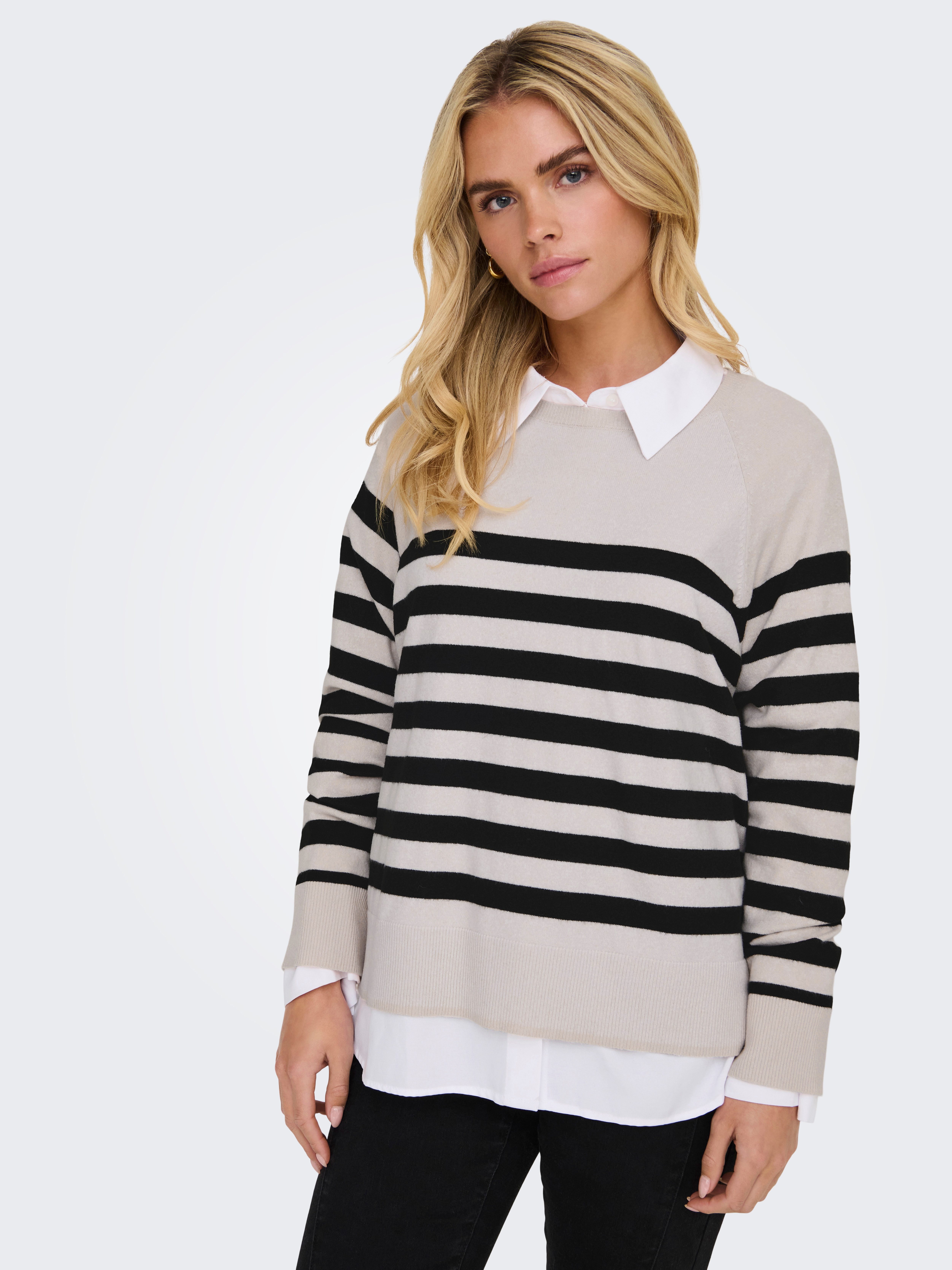 ONLY Rundhalspullover ONLAMA LIFE LS RAGLAN O-NECK CC KNT günstig online kaufen