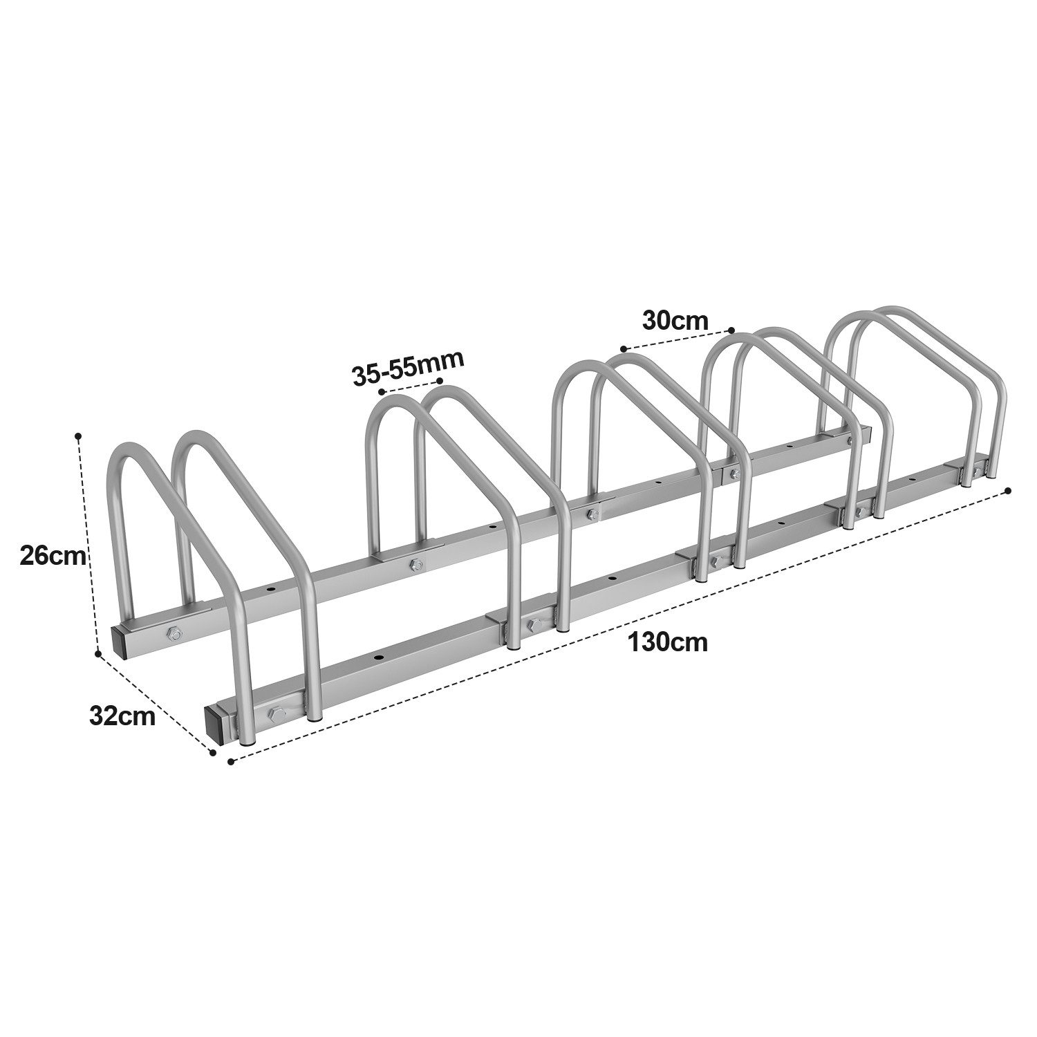 Clanmacy Fahrradständer Radständer Boden- und Wandmontage, aus Verzinkter Stahl, Verwendbare Reifenbreite: 3,5-5,5 cm