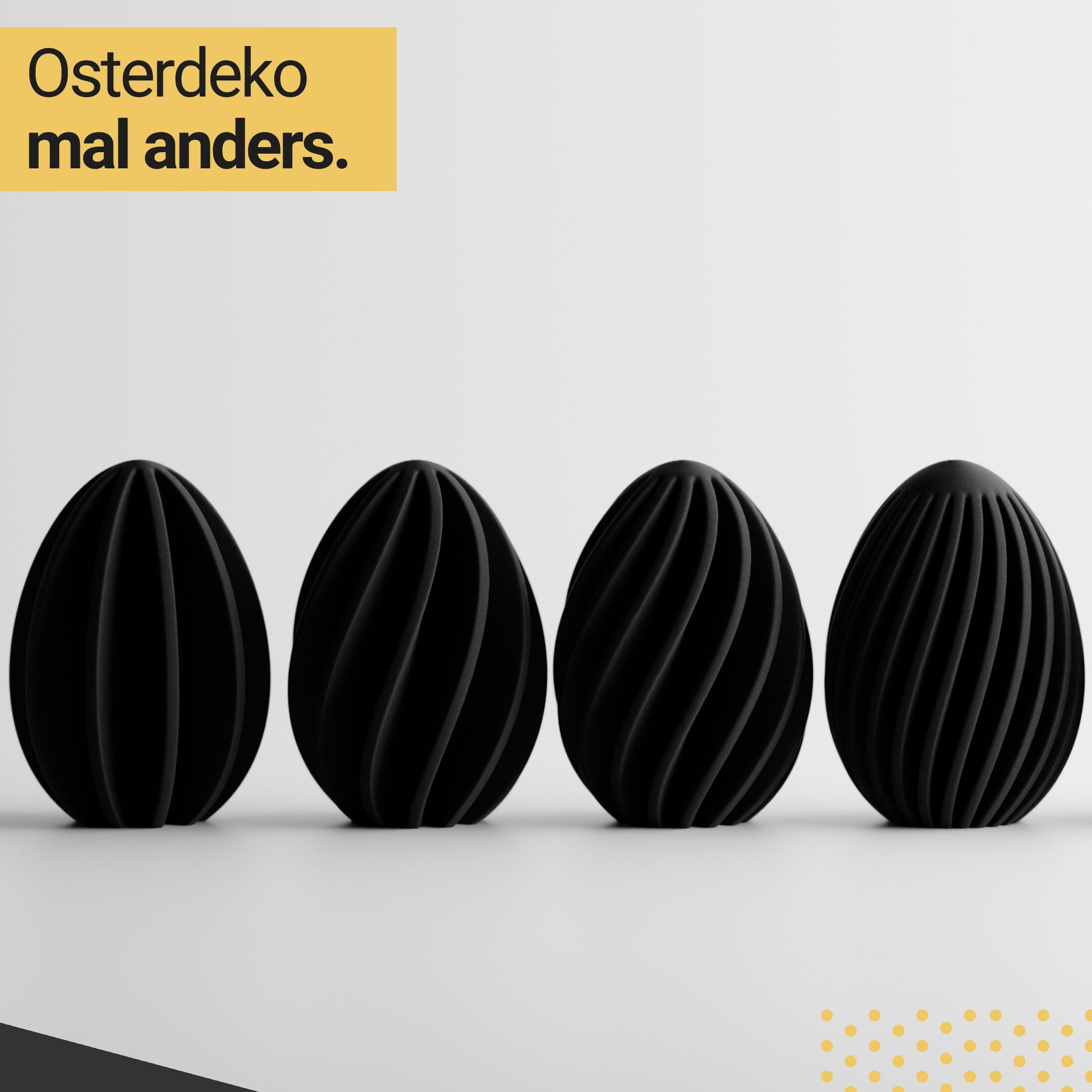 Shapes - Decorations Dekofigur Minimalistisches Ostereier Set – Deko Eier im Dreierset (3er-Set, 1 x Osterei (klein), 1 x Osterei (mittelgroß), 1 x Osterei (groß), Dekofiguren für Ostern