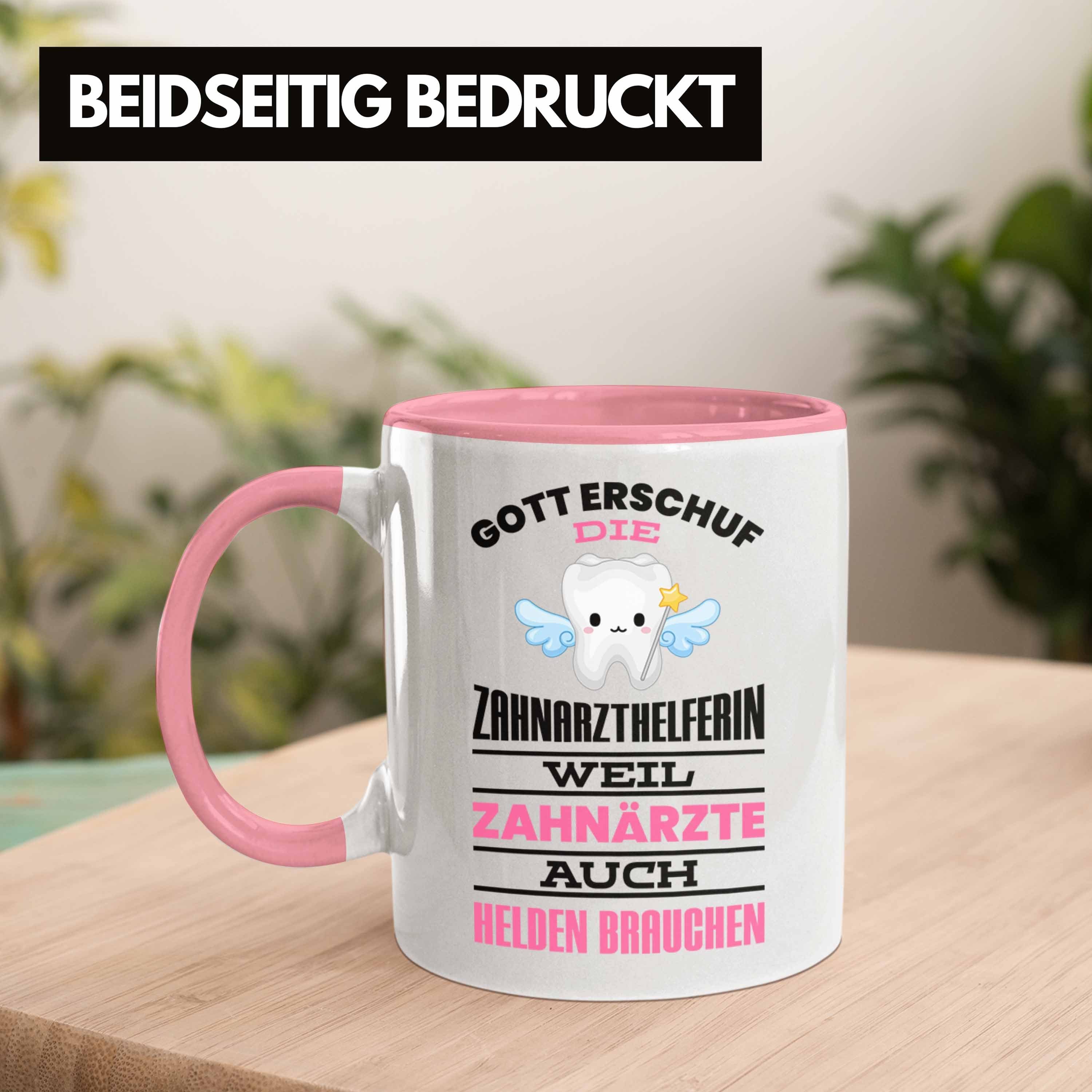 Trendation Damen Zahnmedizinische Zahnarzthelferin Tasse Trendation Geschenk Kollegin - Tasse Zahnarzt Geschenkidee Rosa Lustig Fachangestellte