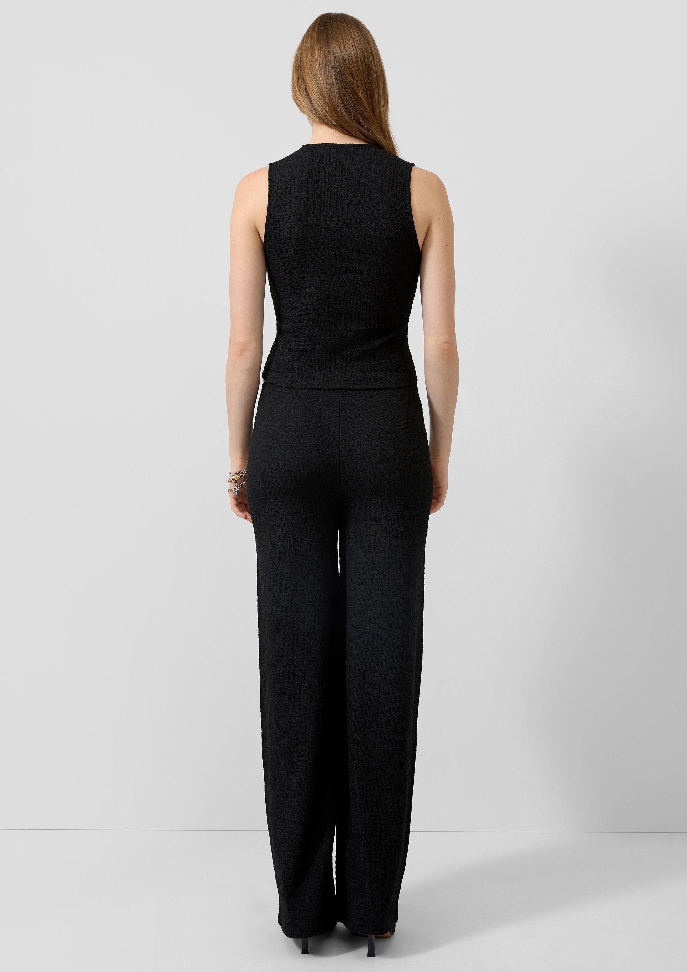 QS Chinos Hose Strukturierte Wide Leg