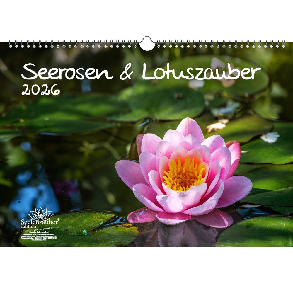 Seelenzauber Wandkalender Seerosen und Lotuszauber DIN A3 Kalender für 2026 Blumen und Blüten