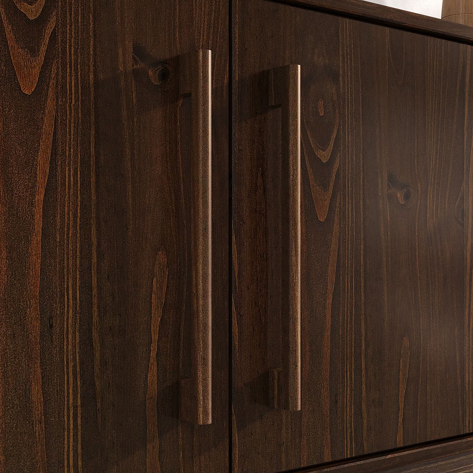 IDIMEX Sideboard TECCA, Wohnzimmer Kommode mit Türen 3 Schubladen Massivholz nussbaum farben