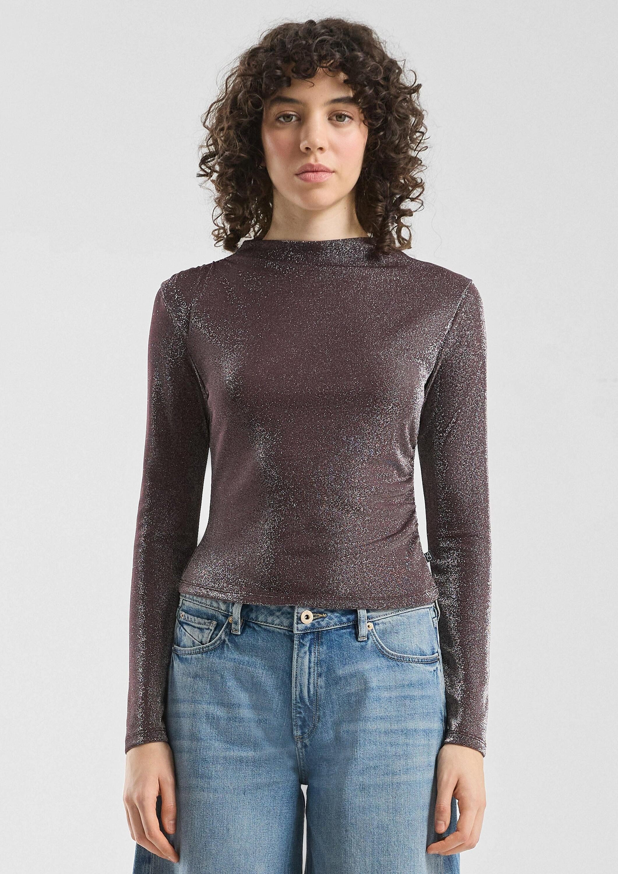 QS Langarmshirt T-Shirt Glitzershirt günstig online kaufen