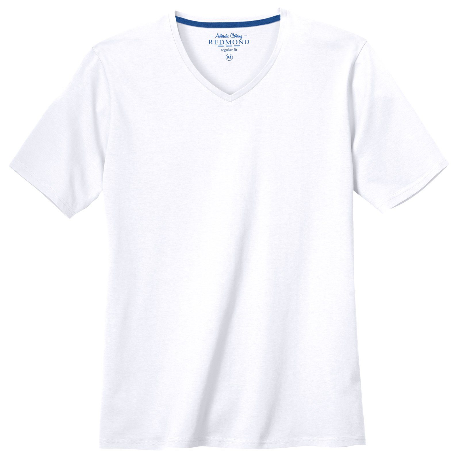 Redmond Rundhalsshirt Übergrößen V-Neck Basic T-Shirt weiß Redmond