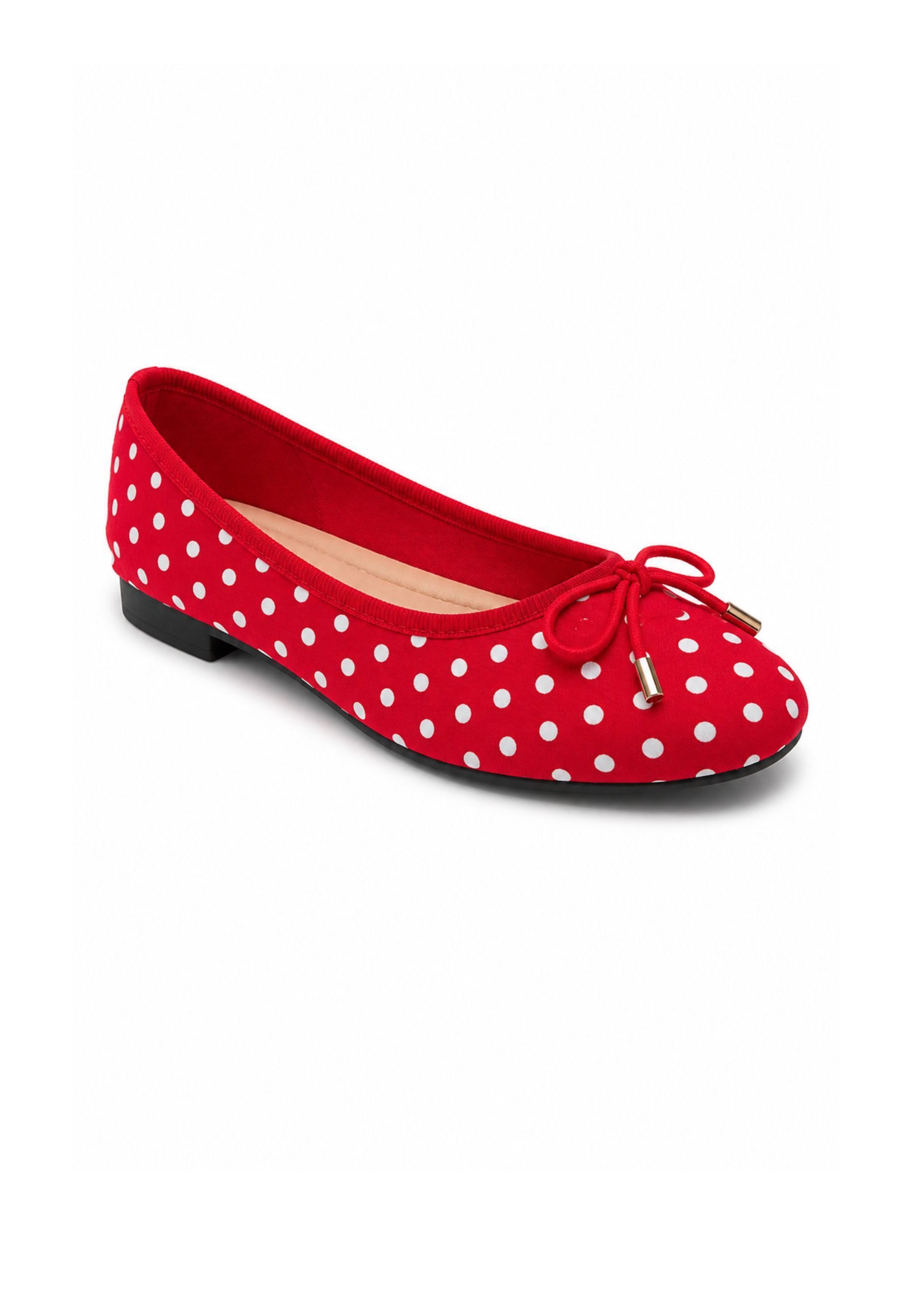 Day Vine Damen Ballerinas im Polka Dot Look mit Schleife für feminine Styles Ballerina