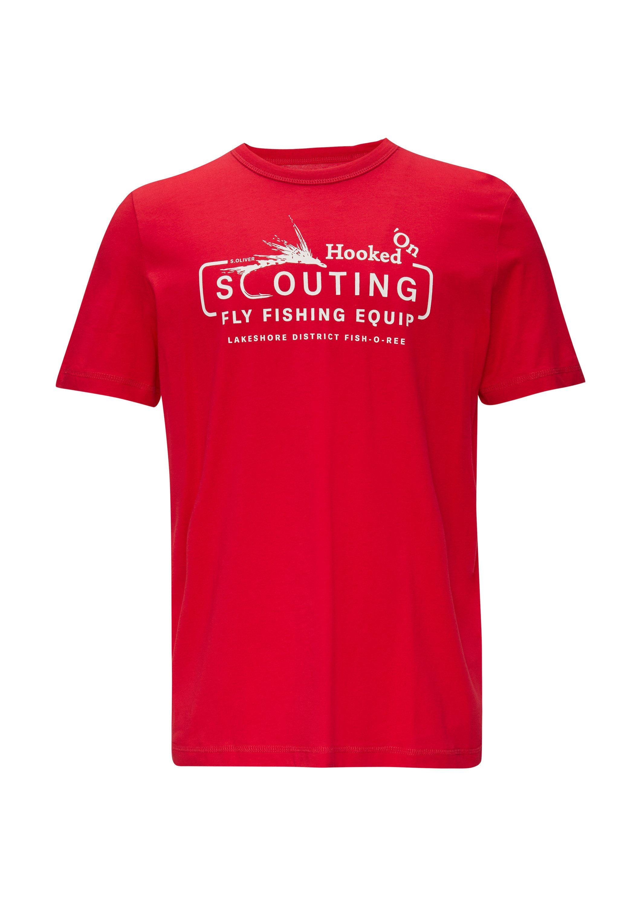s.Oliver Kurzarmshirt T-Shirt Baumwollshirt mit Frontprint