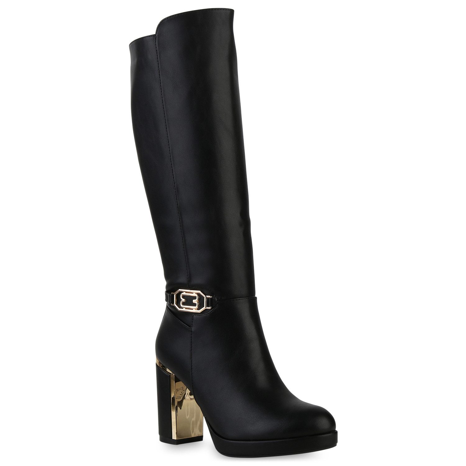 VAN HILL 840613 Stiefel Damen Leicht Gefütterte Klassische Stiefel Plateau Vorne