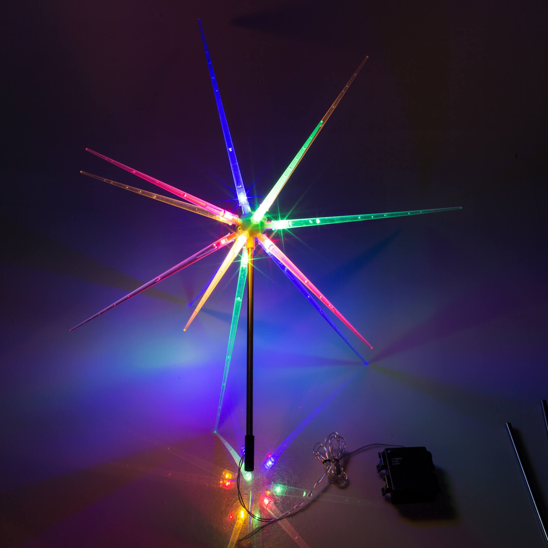 Out of the Blue LED Dekolicht LED Gartenstecker Stern bunt 14 LEDs Timer Ba günstig online kaufen