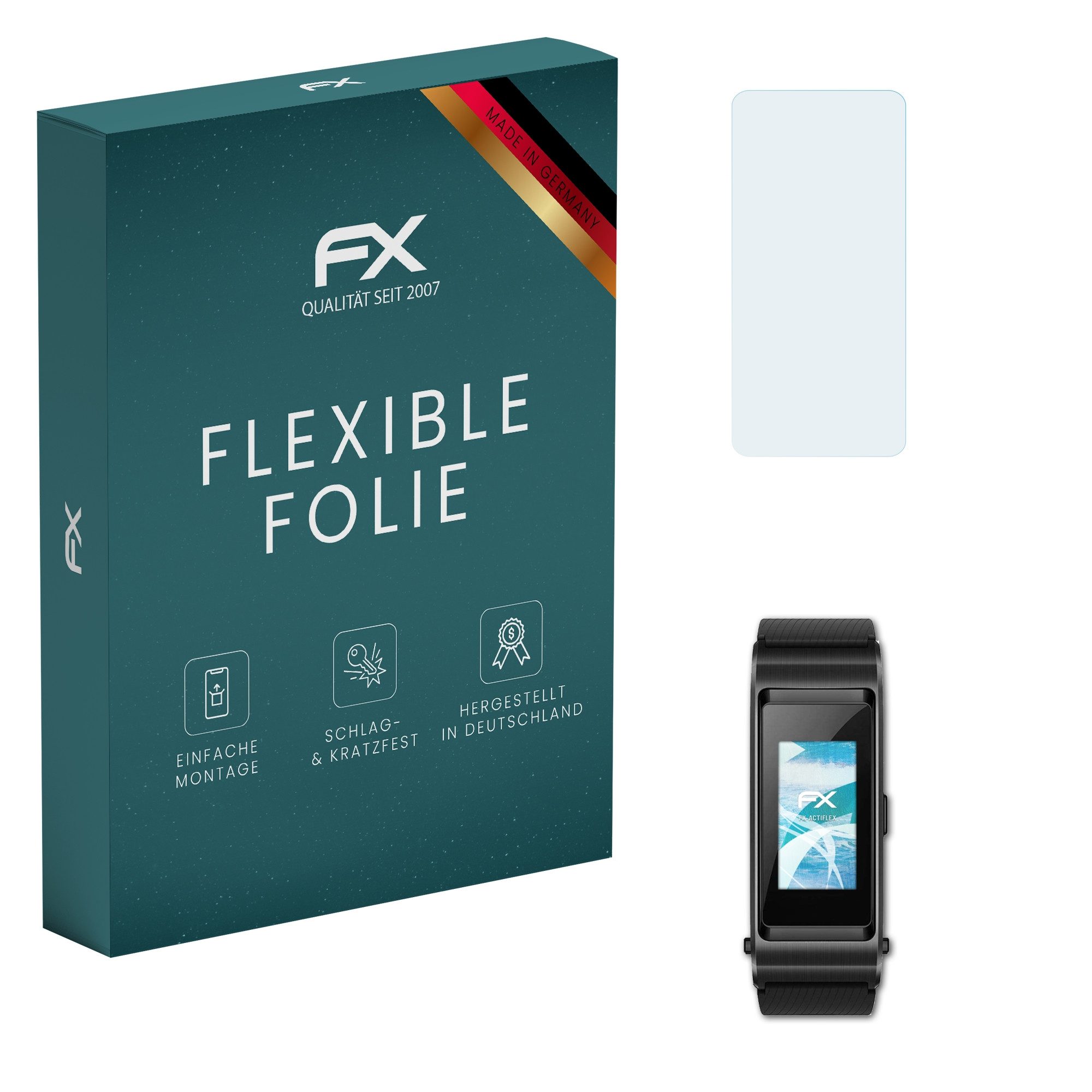atFoliX Schutzfolie Displayschutzfolie für Huawei TalkBand B5, (3 Folien), Ultraklar und flexibel