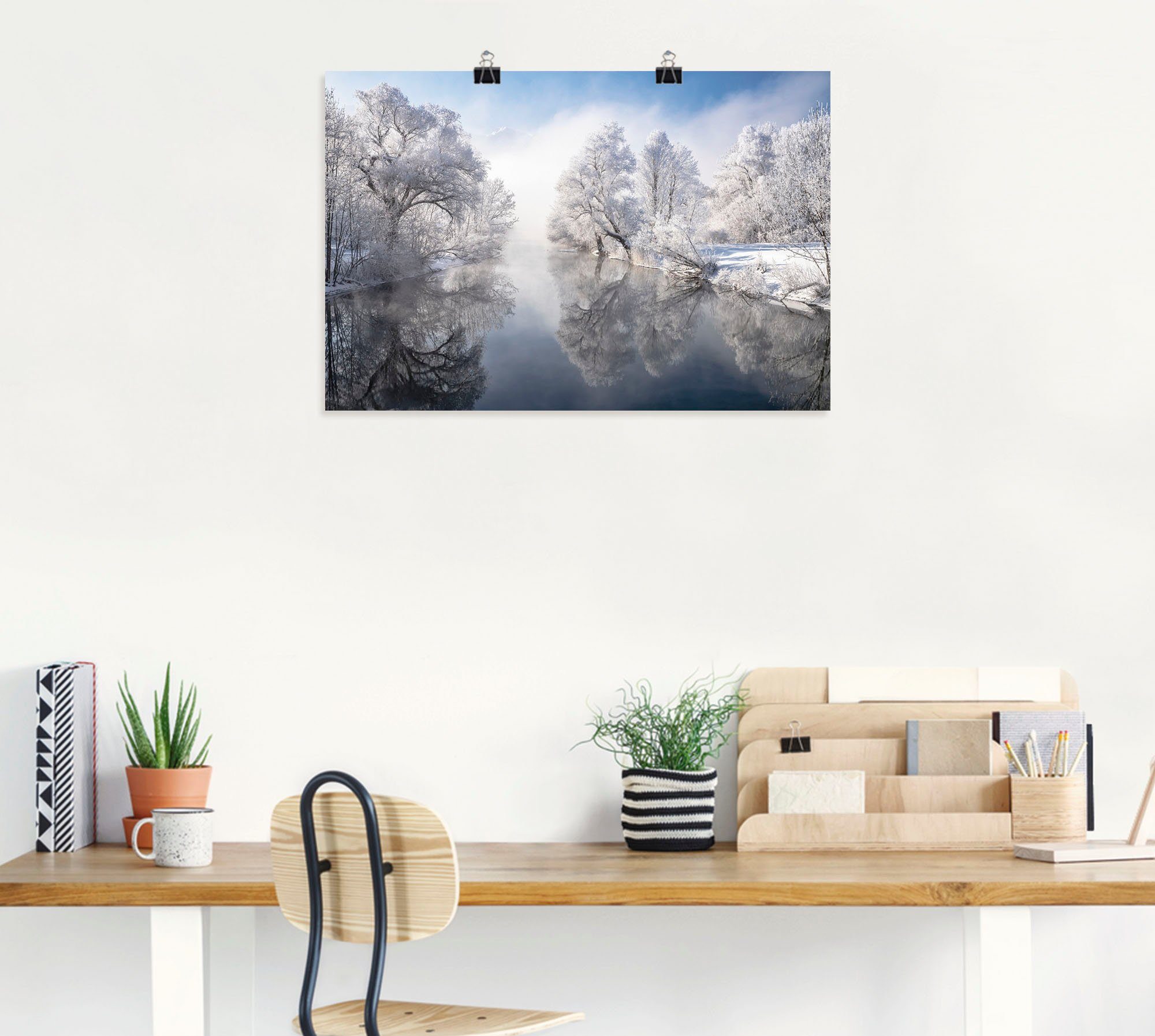 Artland Wandbild Winter in Oberbayern, St), Seebilder Leinwandbild, als Größen Wandaufkleber Alubild, oder Poster in (1 versch