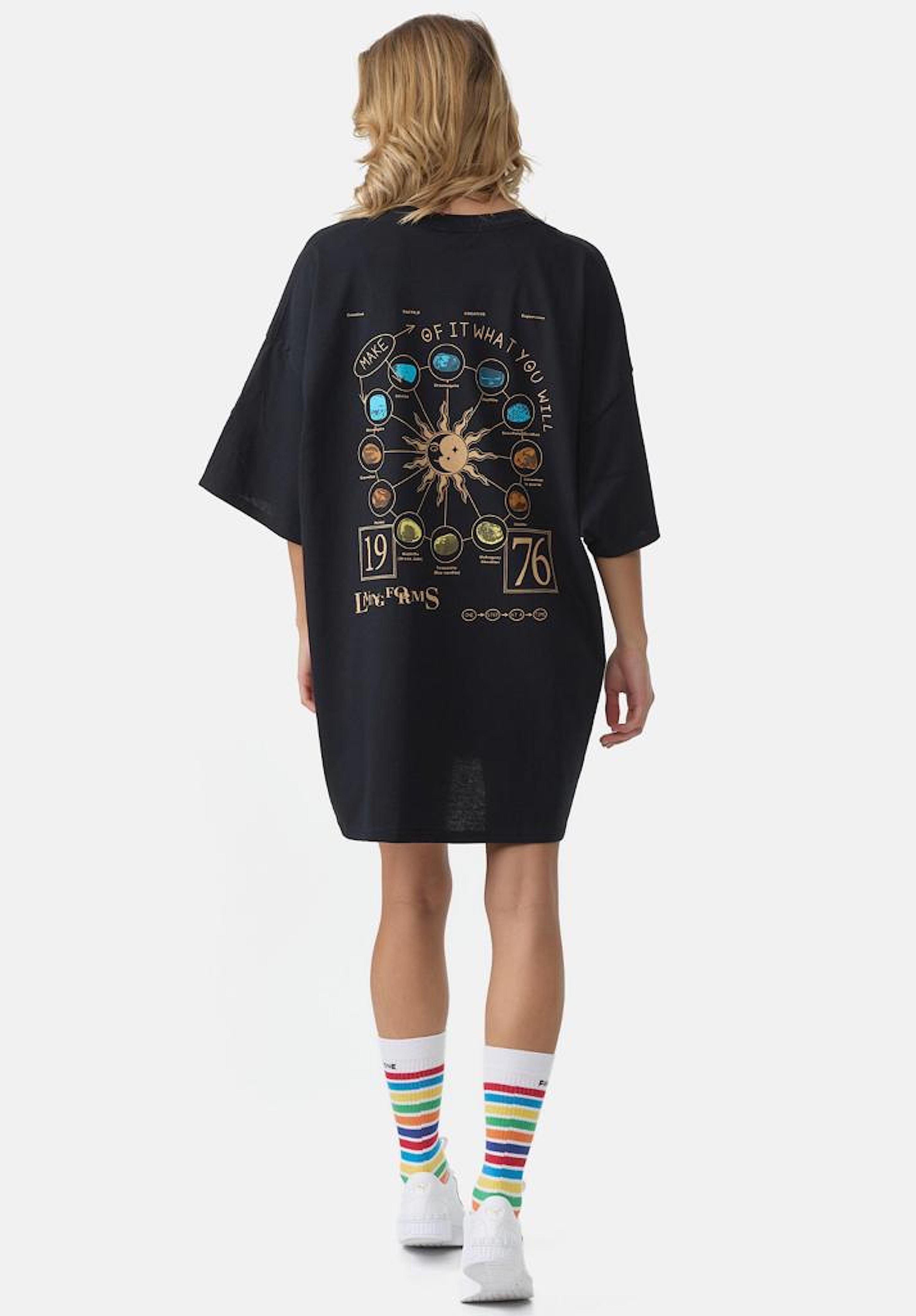 Worldclassca T-Shirt Worldclassca Oversized Print T-Shirt lang Tee Sommer Oberteil Neu