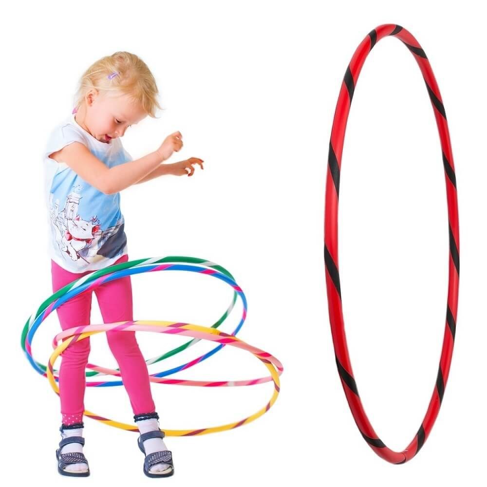 Hoopomania Hula-Hoop-Reifen Bunter Kinder Hula Hoop für kleine Profis, Ø60cm, Rot-Schwarz