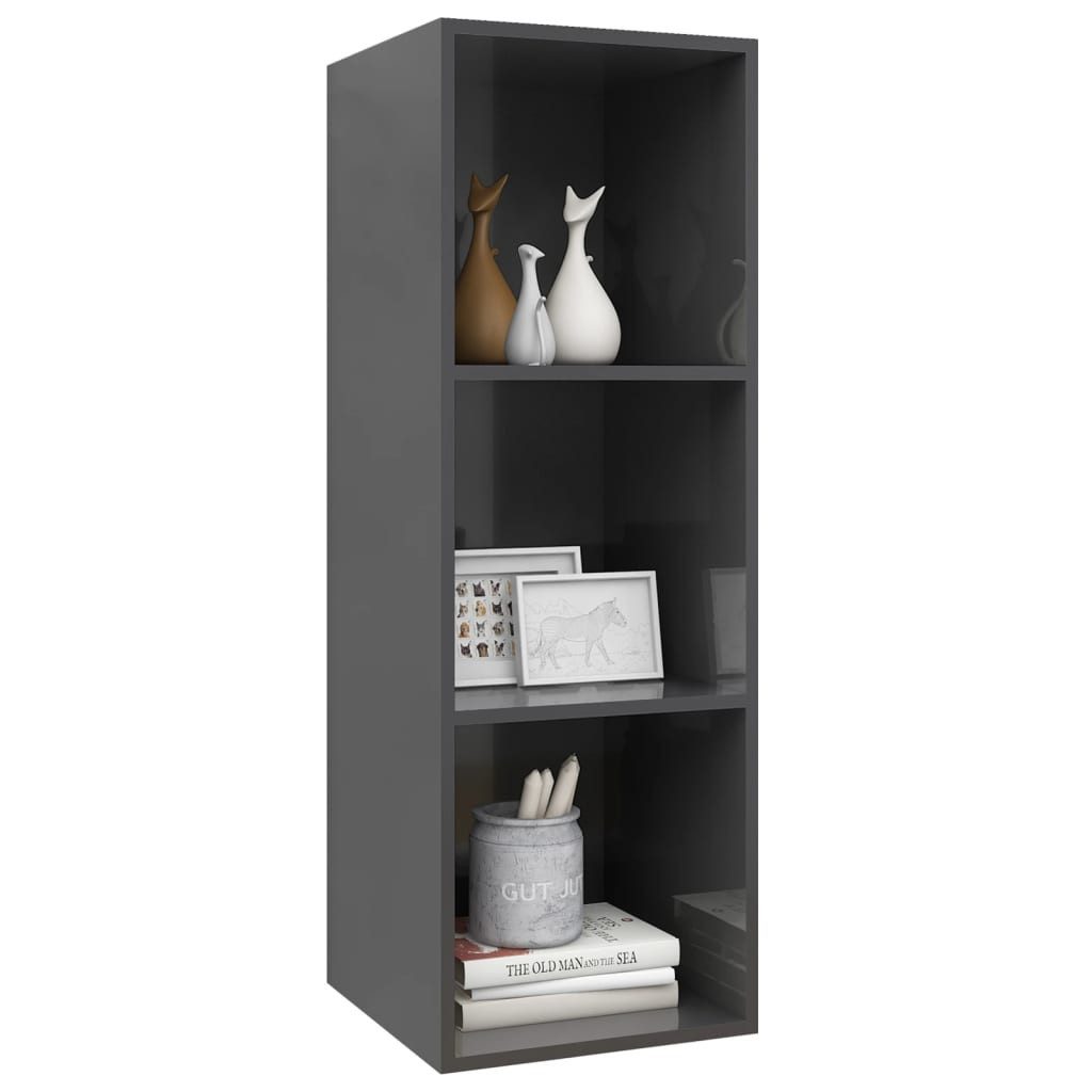 vidaXL TV-Wand TV-Wandschrank Hochglanz-Grau 37x37x107 cm günstig online kaufen