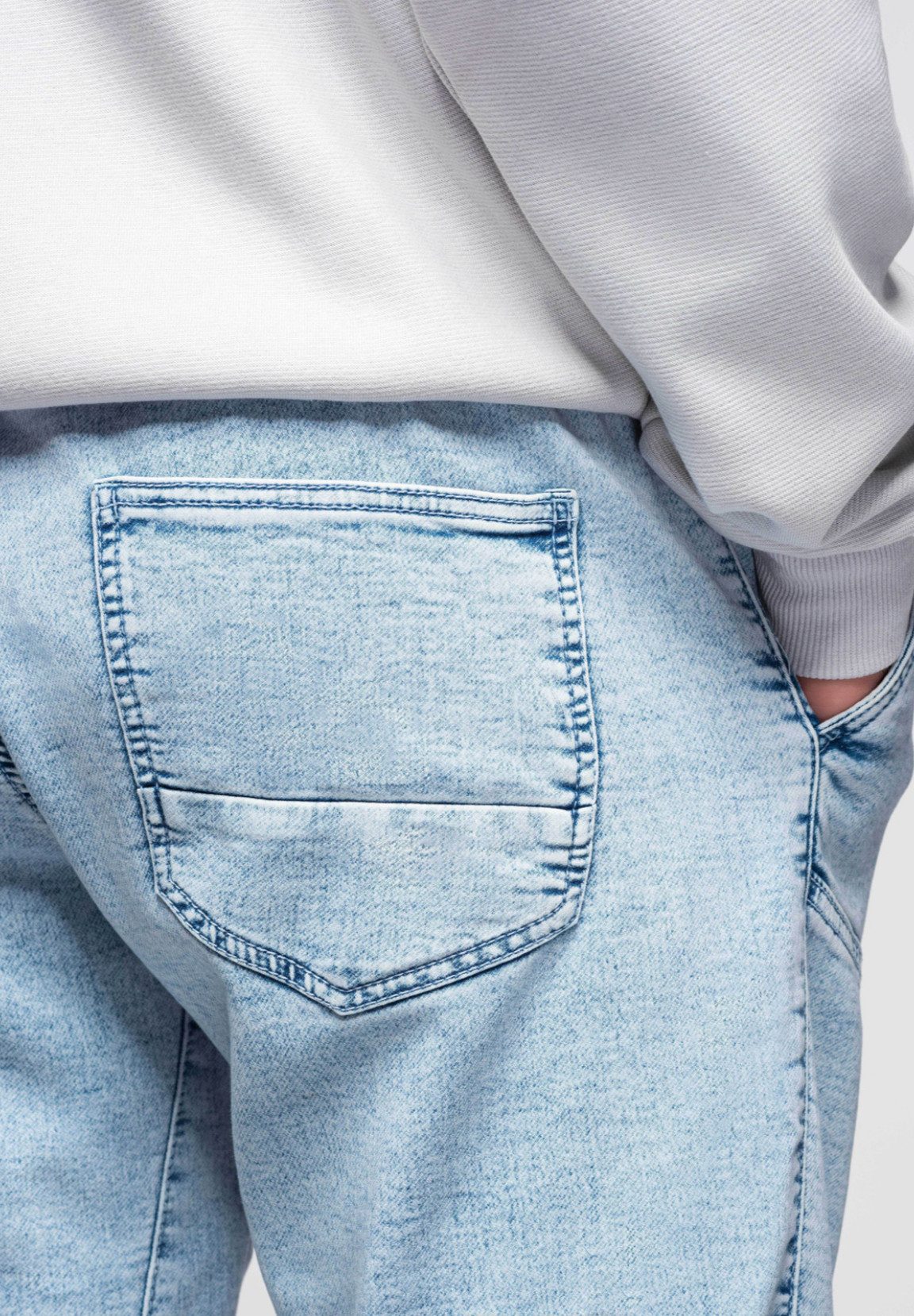 OMBRE Jeansshorts Shorts aus Denim für Männer mit Ziernähten