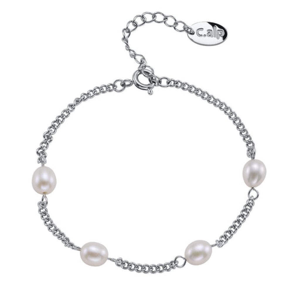 Crystalp Jewellery Armband Elegantní ocelový náramek s perlami Tide Pearl 22243.E