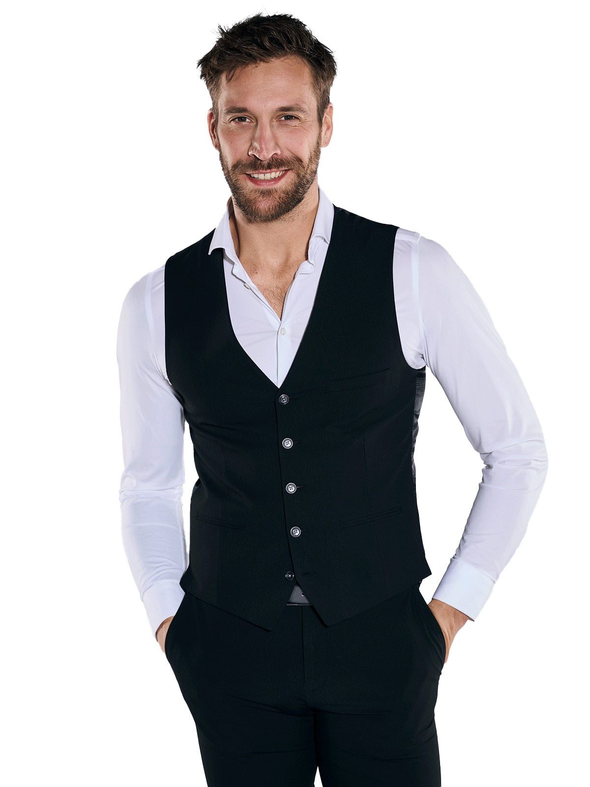 emilio adani Anzugweste Herren Anzug-Weste slim fit, Schwarz