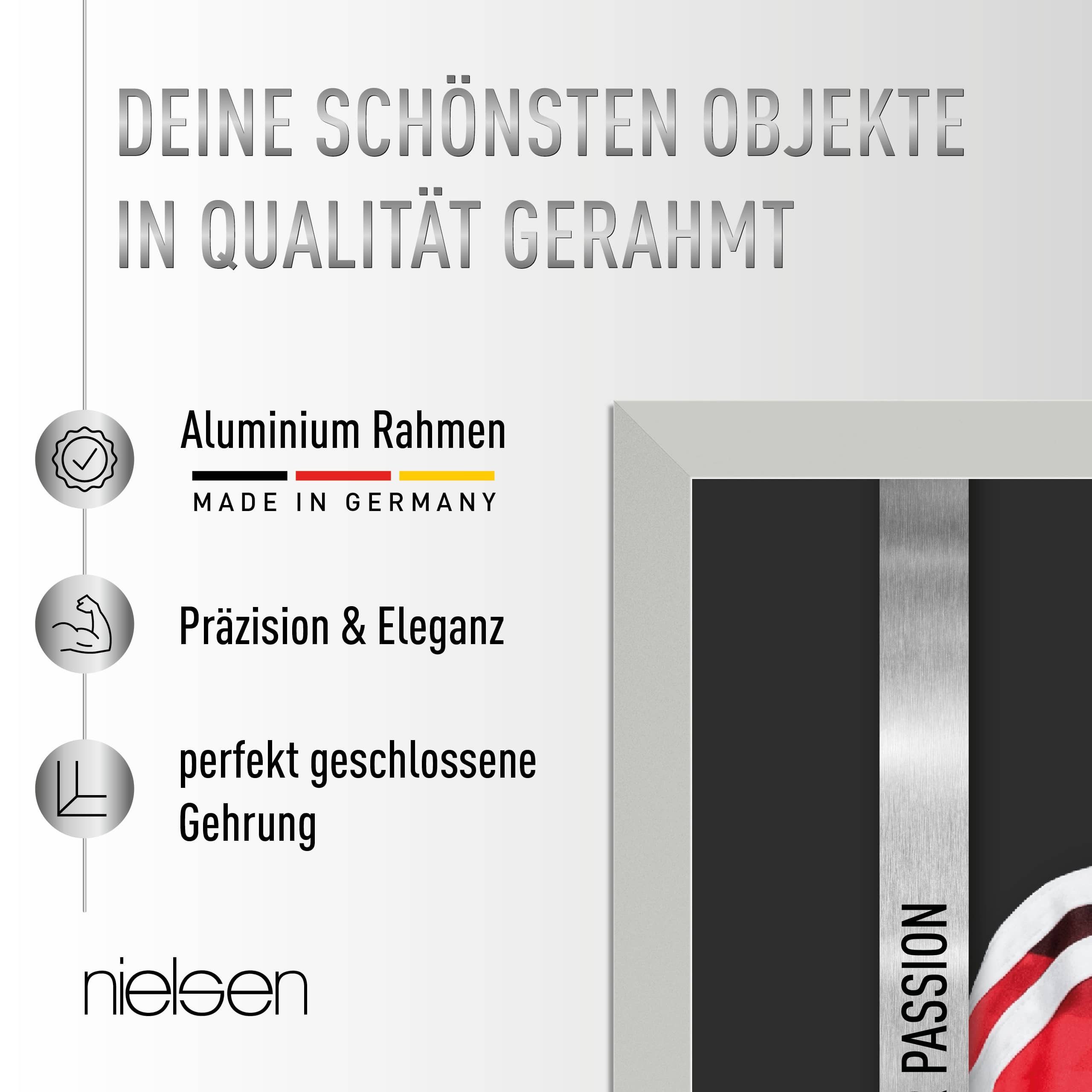 nielsen Bilderrahmen Aluminium Trikotrahmen mit Aluminiumbügel, (1 St)