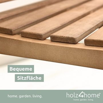 holz4home Gartenbank Sitzbank Holz 2-3 Personen I Holzbank 120cm, inkl. Schutzcover & Handschuhe