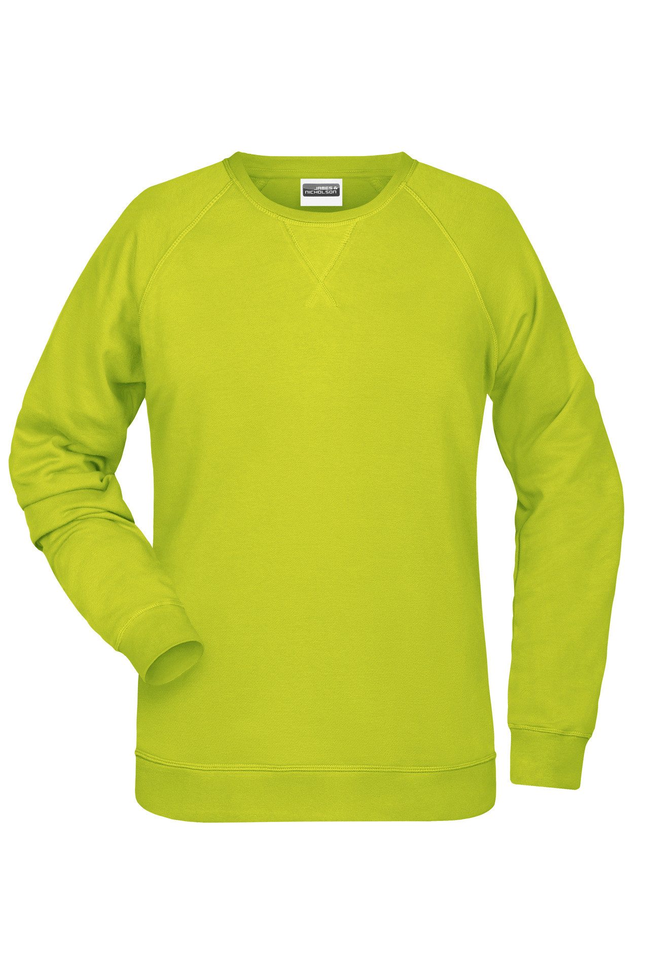 James & Nicholson Sweatshirt Damen Sweatshirt aus Bio-Baumwolle mit leicht tailliertem Schnitt 8021 Innen weich angeraut