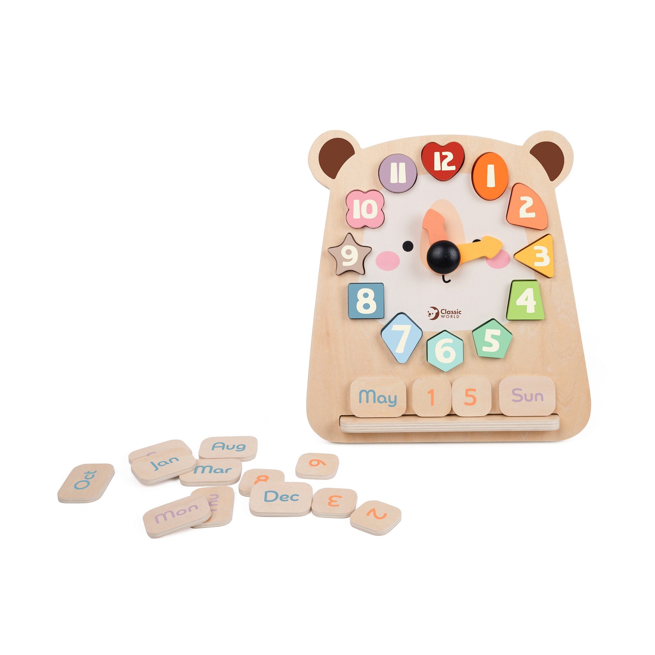 Classic World Lernspielzeug Classic World – Aktivitätsuhr Bär - 25,5x12x26 cm – 2Y+