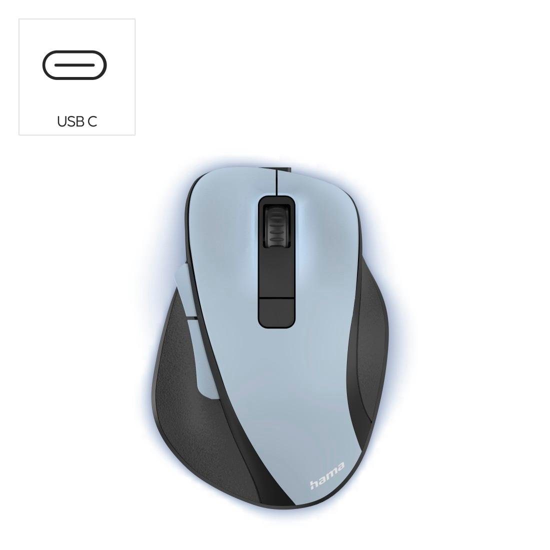 Hama Optische 6 Tasten Funkmaus, ergonomisch, Rechtshänder, leise Tasten ergonomische Maus (Funk)
