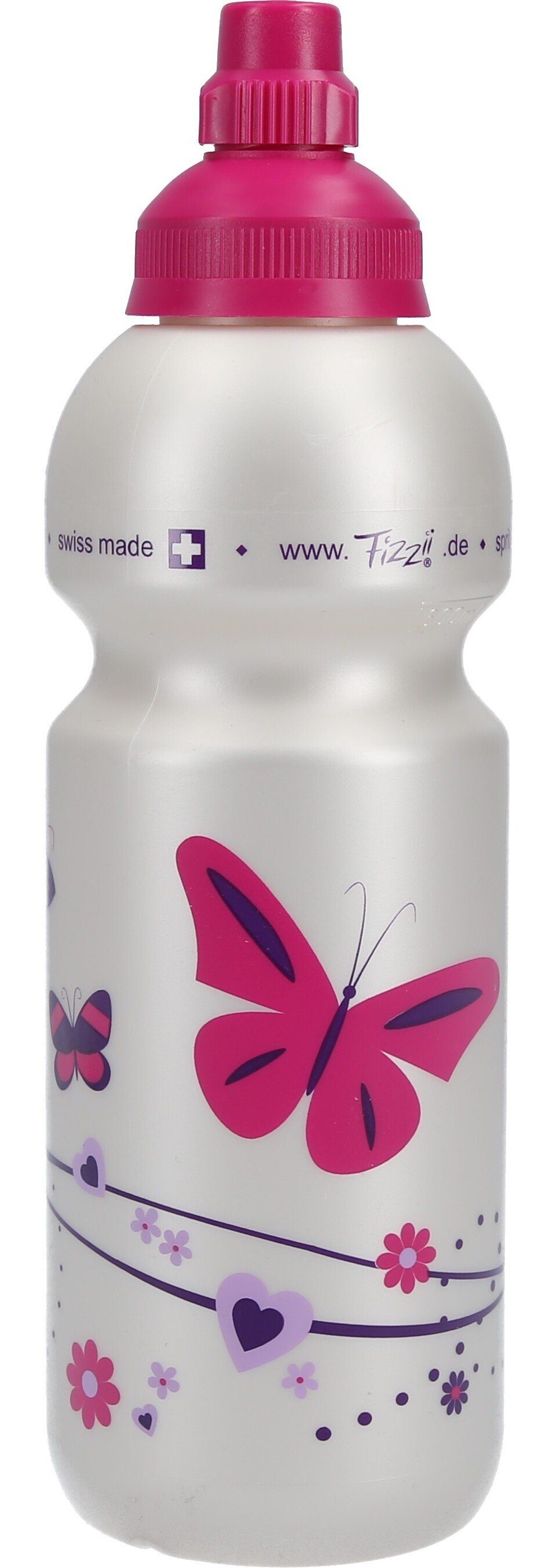 Fizzii Trinkflasche Perlweiß Schmetterling