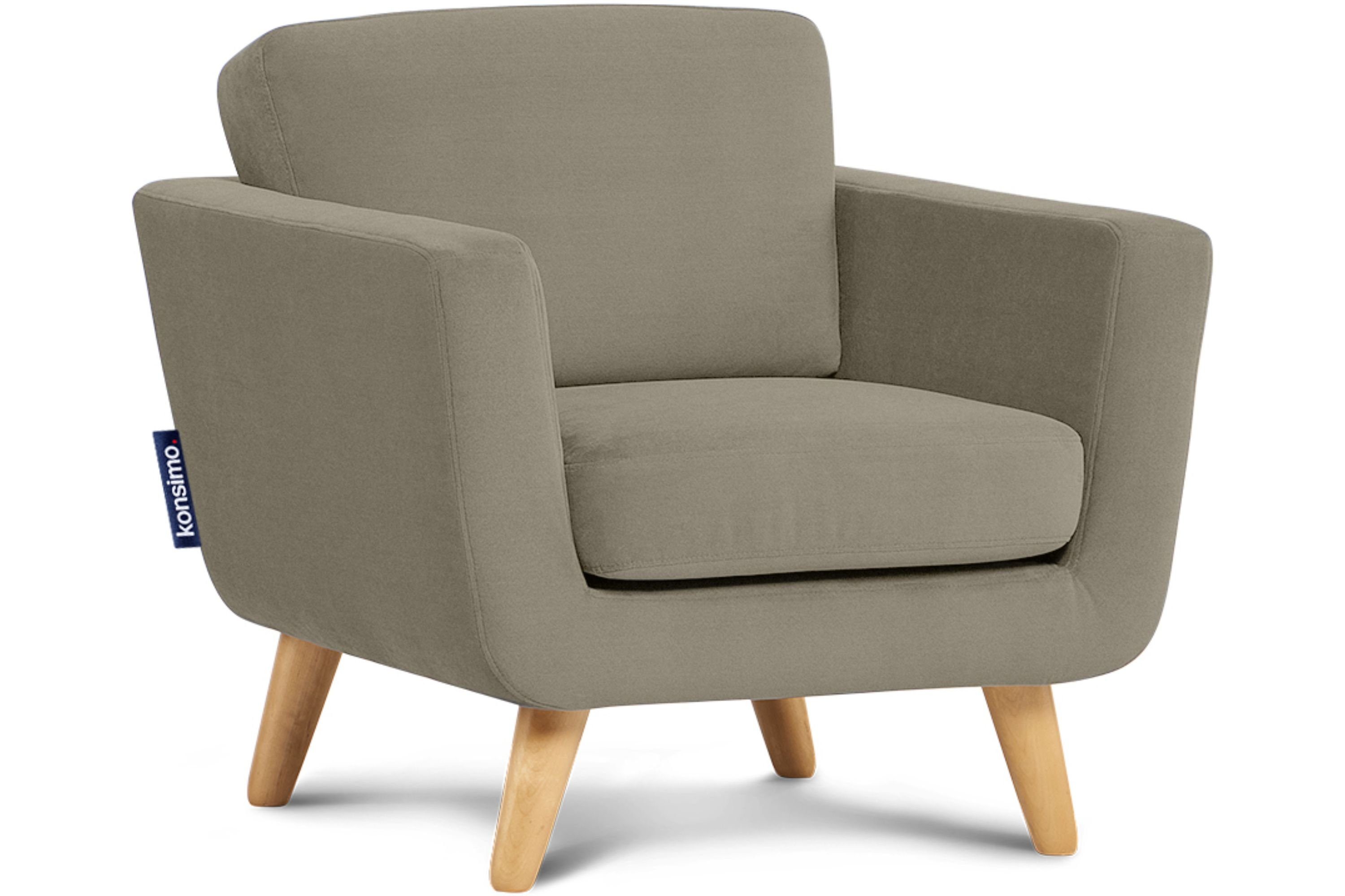 KONSIMO® Sessel TAGIO hergestellt in der EU, (Sessel), Scandi-Stil, Made in Europe, Gestell aus Massivholz, mit Armlehnen