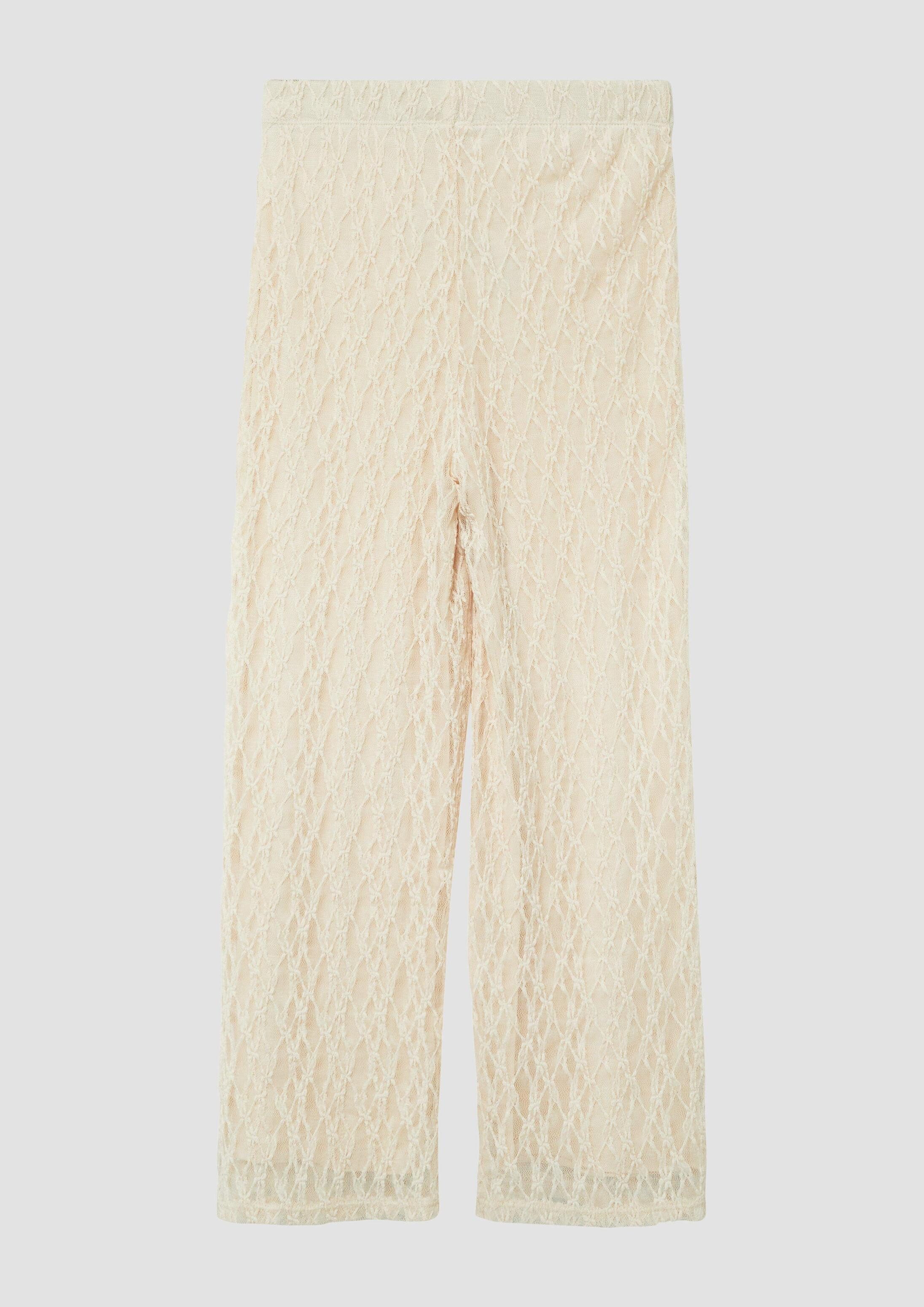 s.Oliver Leggings Leggings Wide-Leg-Hose aus Spitze mit Viskosefutter
