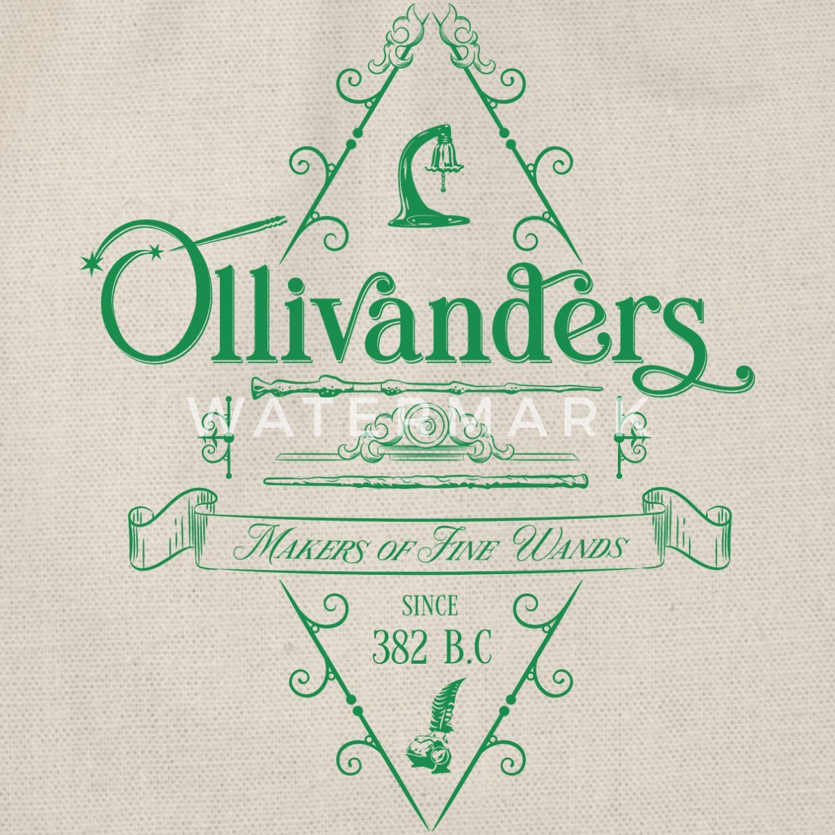 Spreadshirt Turnbeutel Harry Potter Ollivanders Geschäft Grünes Logo Turnbeutel (1-tlg)