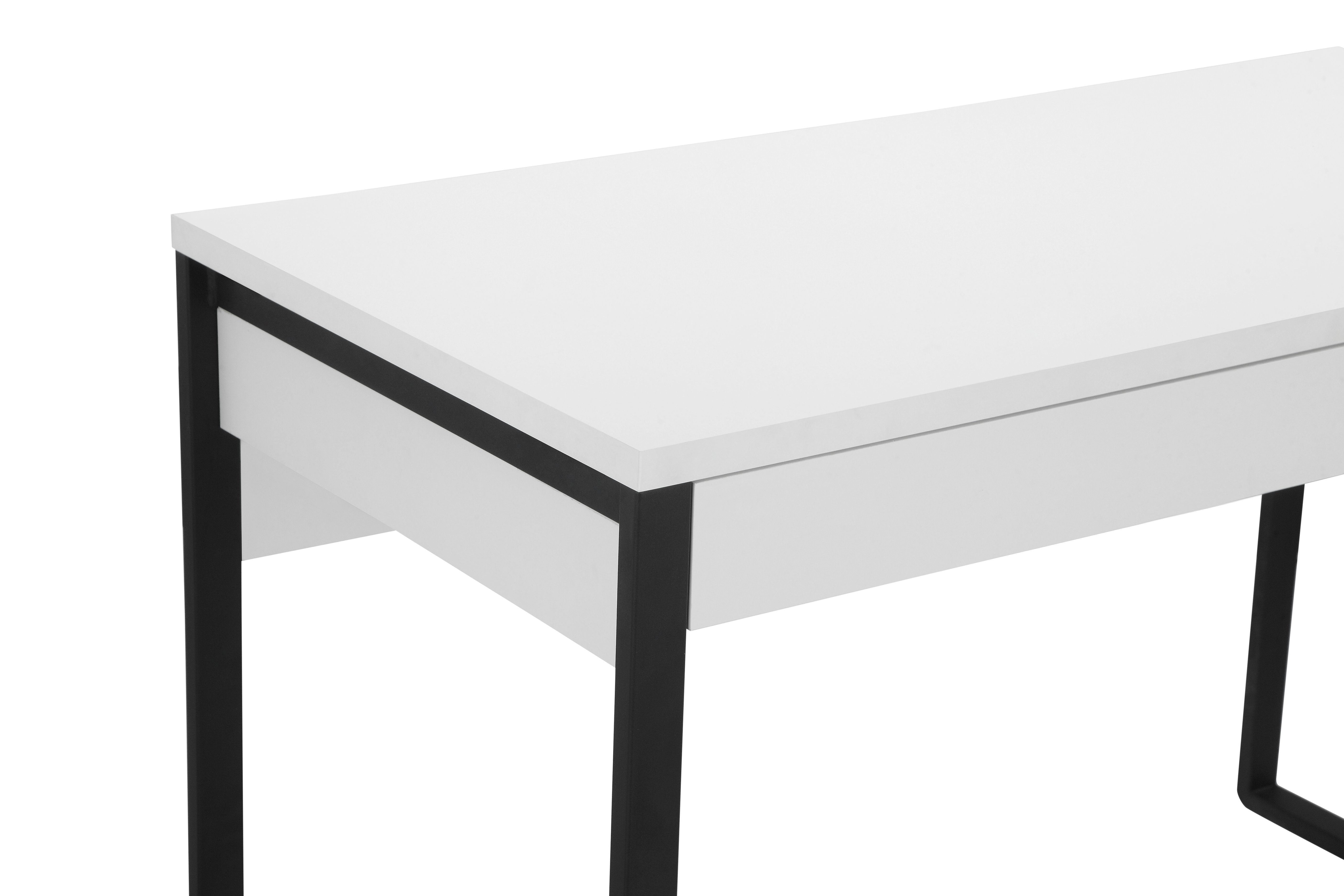 Metallbeinen Breite im Schublade Design, Moid, | 120 of modernen & weiß mit weiß/schwarz Schreibtisch Places cm, Computertisch Style