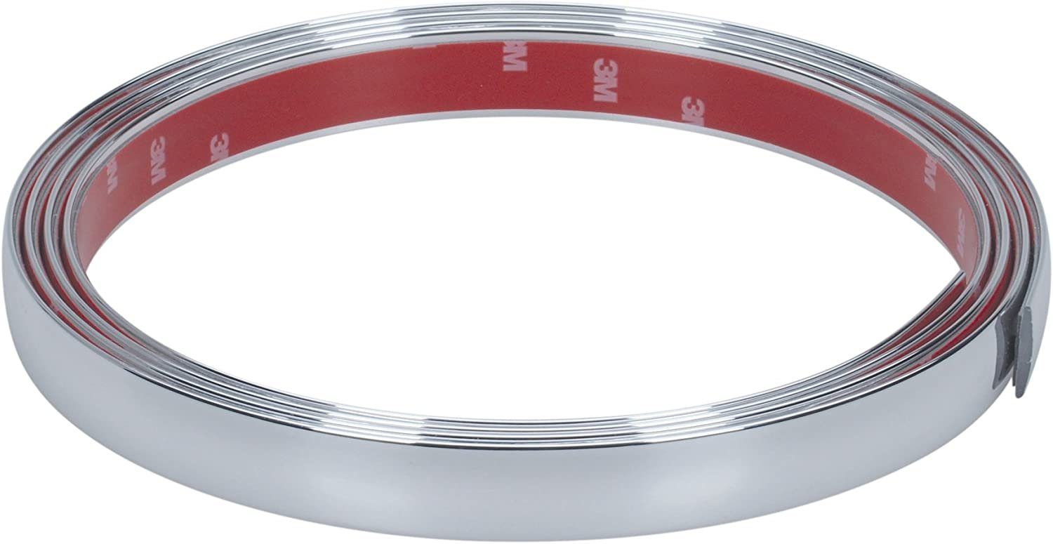 Zierleisten-Aufkleber Auto Chrom Zierleiste 2,45 m lang 21 x 3 mm wetterfest UV-resistent